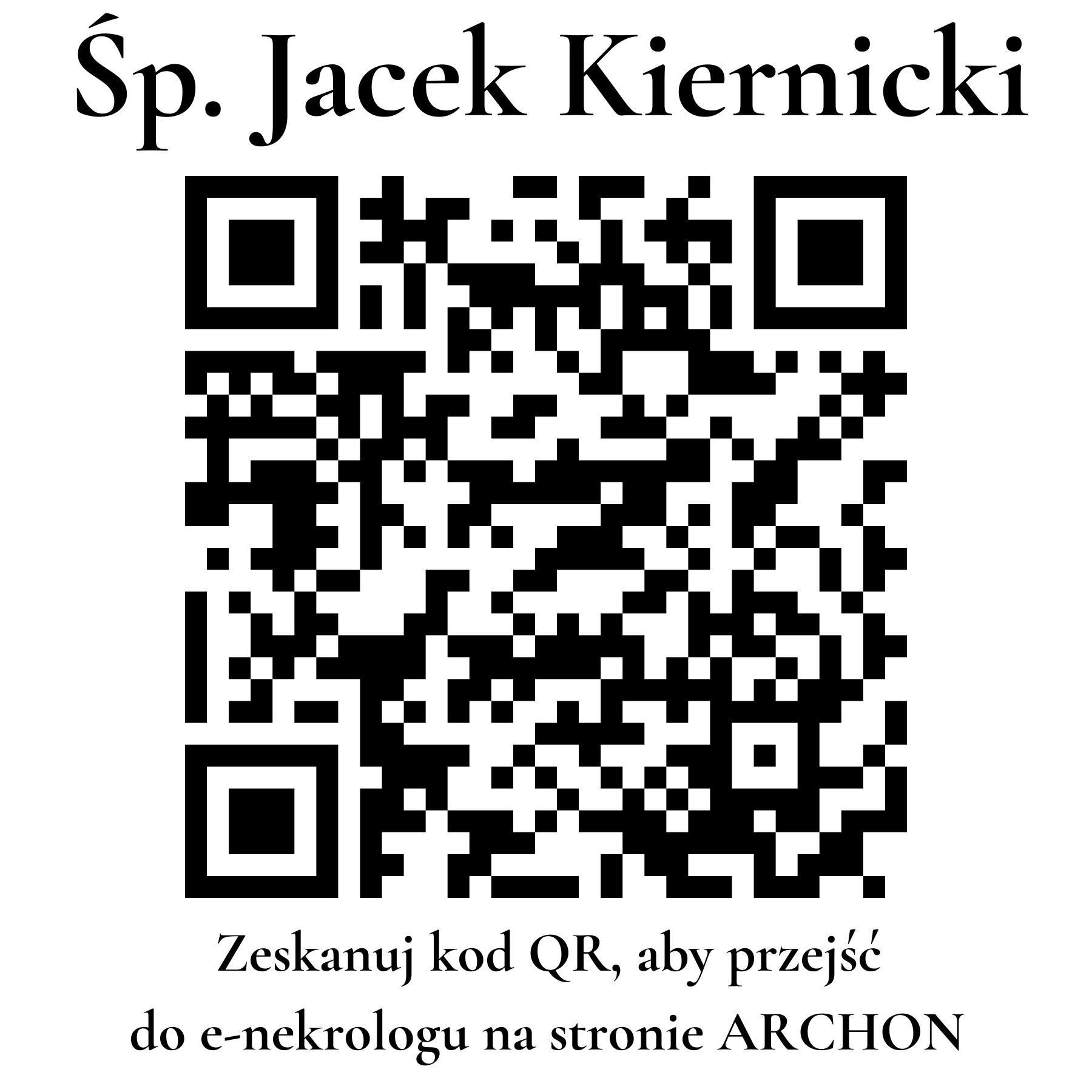 Kod QR do nekrologu Jacek Kiernicki