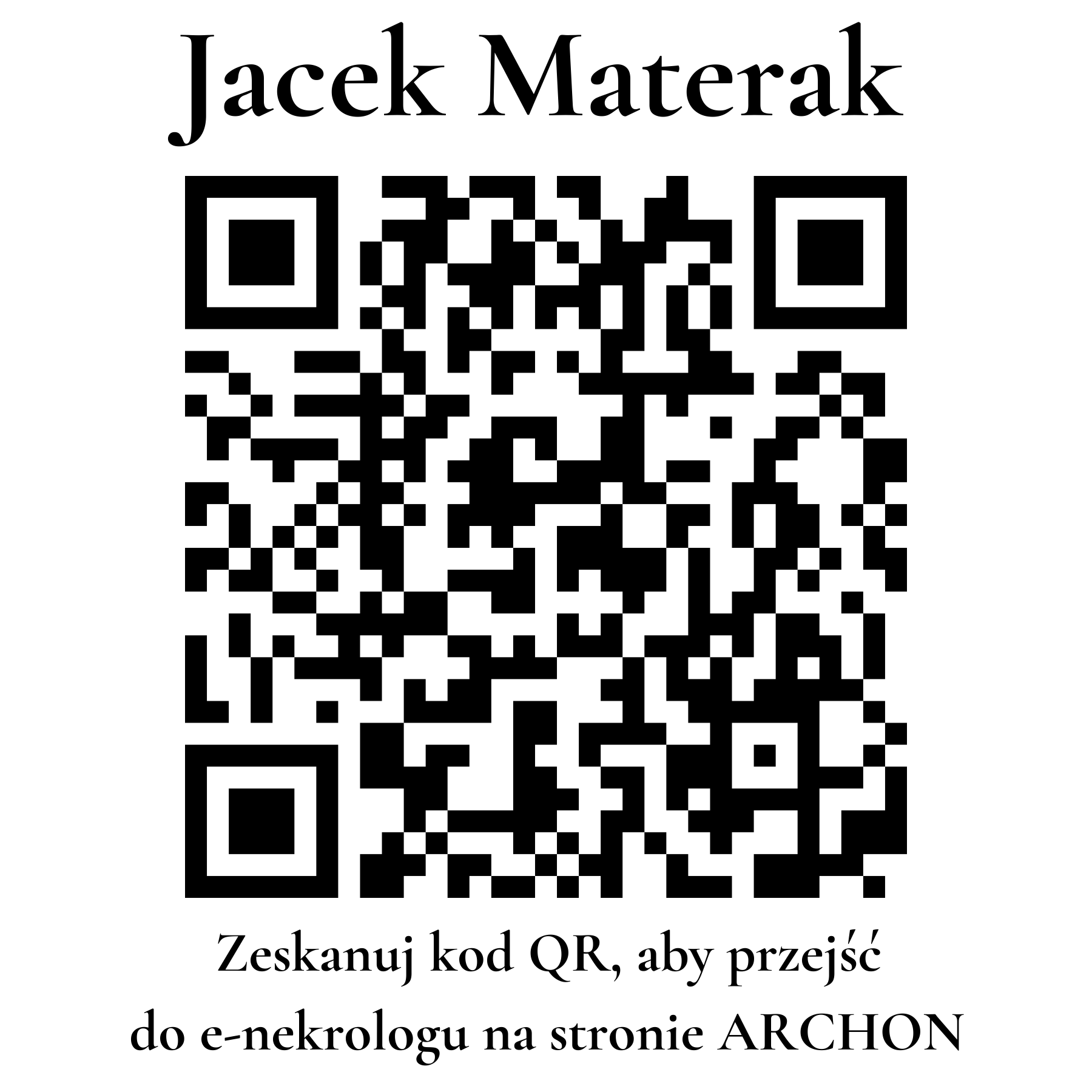 Kod QR do nekrologu Jacek Materak