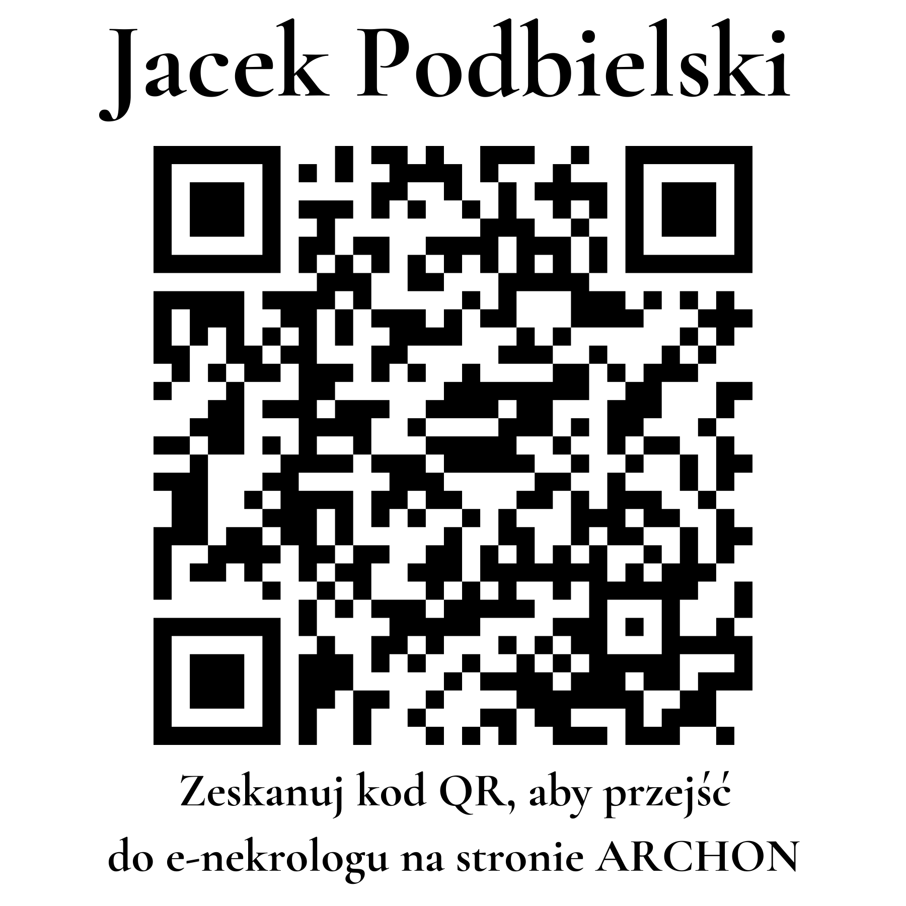 Kod QR do nekrologu Jacek Podbielski