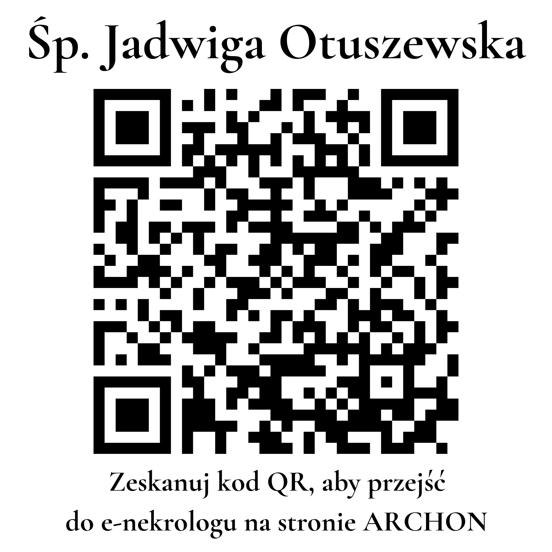 Kod QR do nekrologu Jadwiga Otuszewska