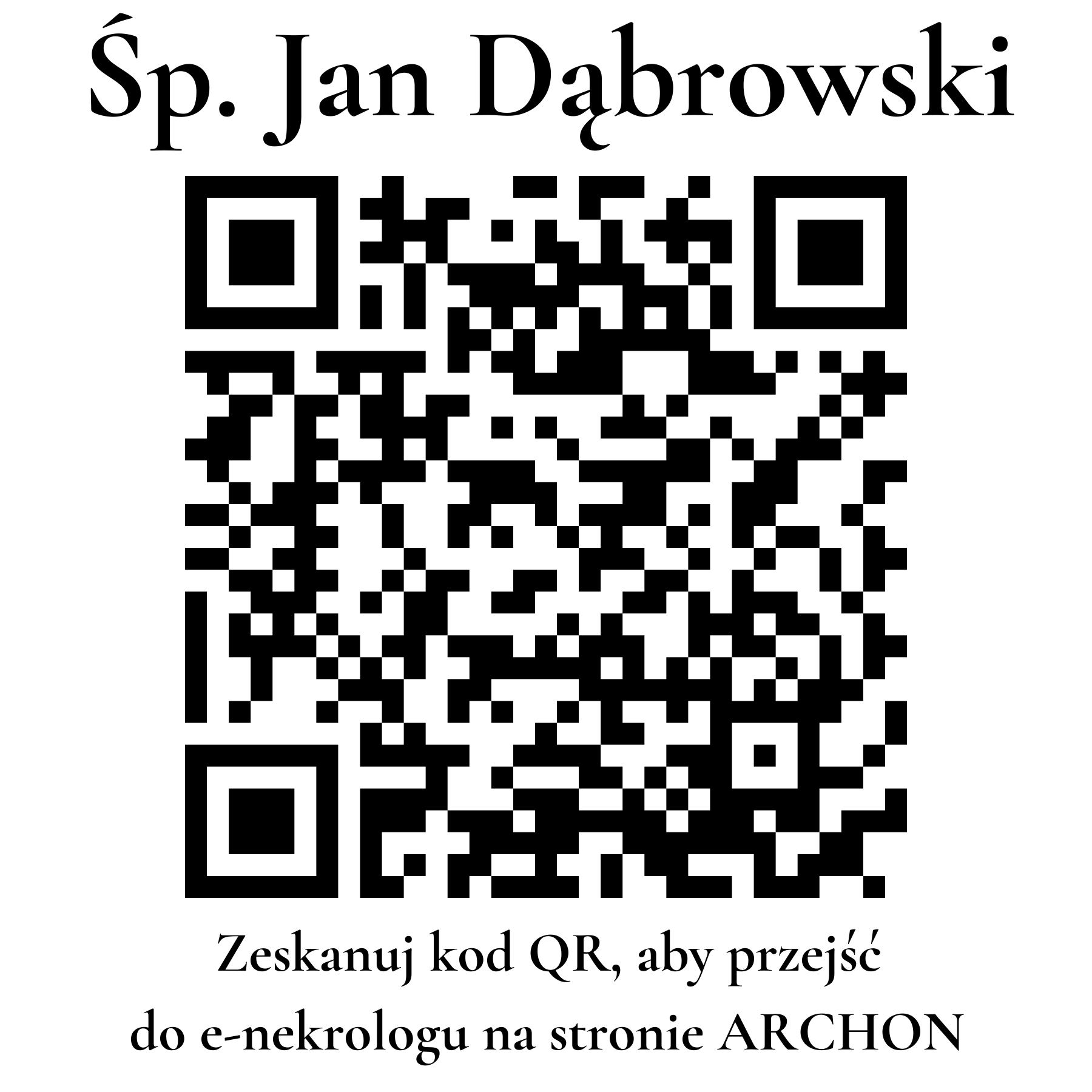 Kod QR do nekrologu Jan Dąbrowski