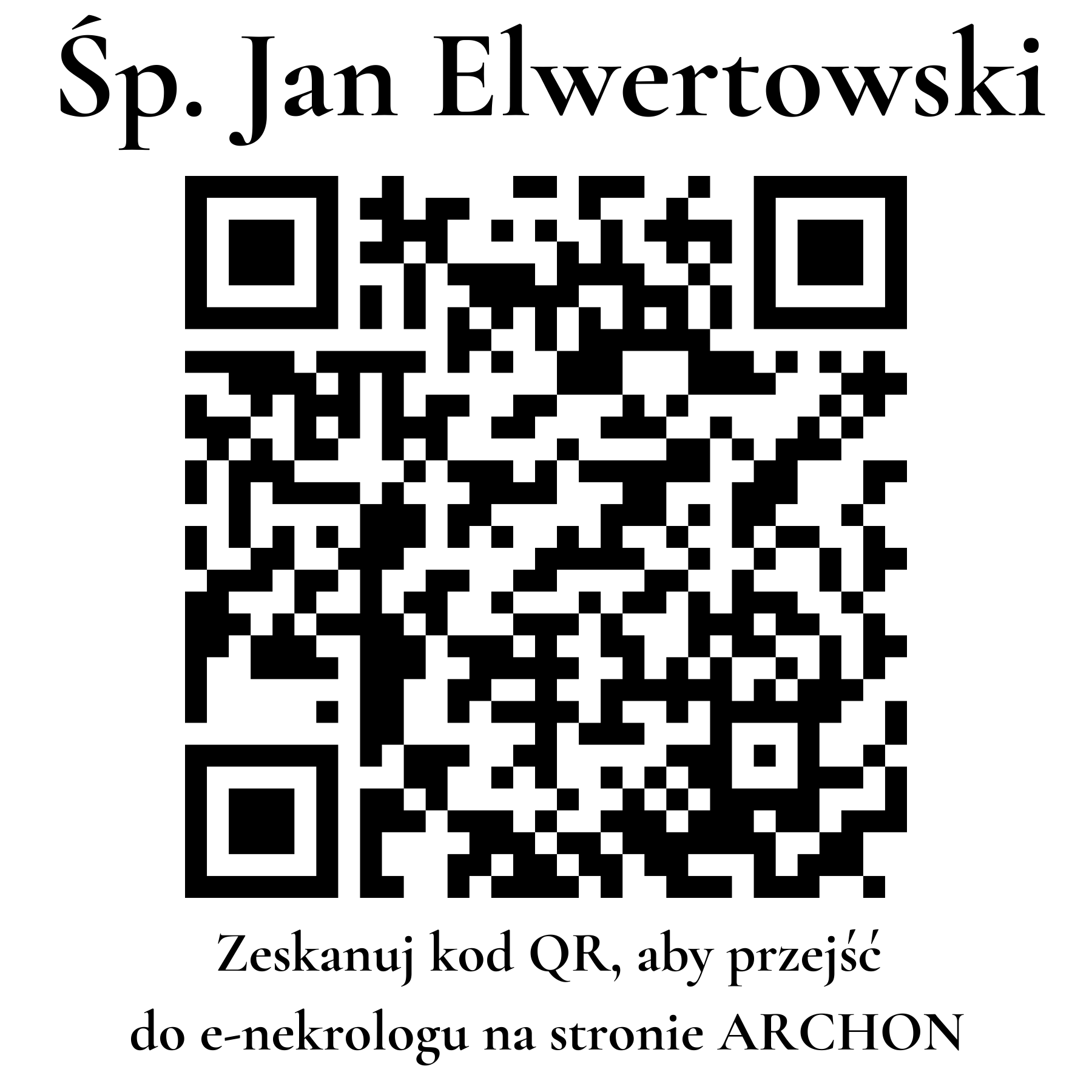 Kod QR do nekrologu Jan Elwertowski
