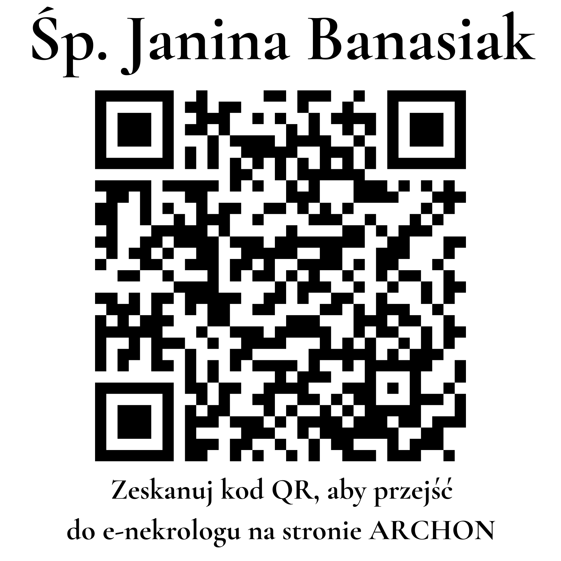 Kod QR do nekrologu Janina Banasiak