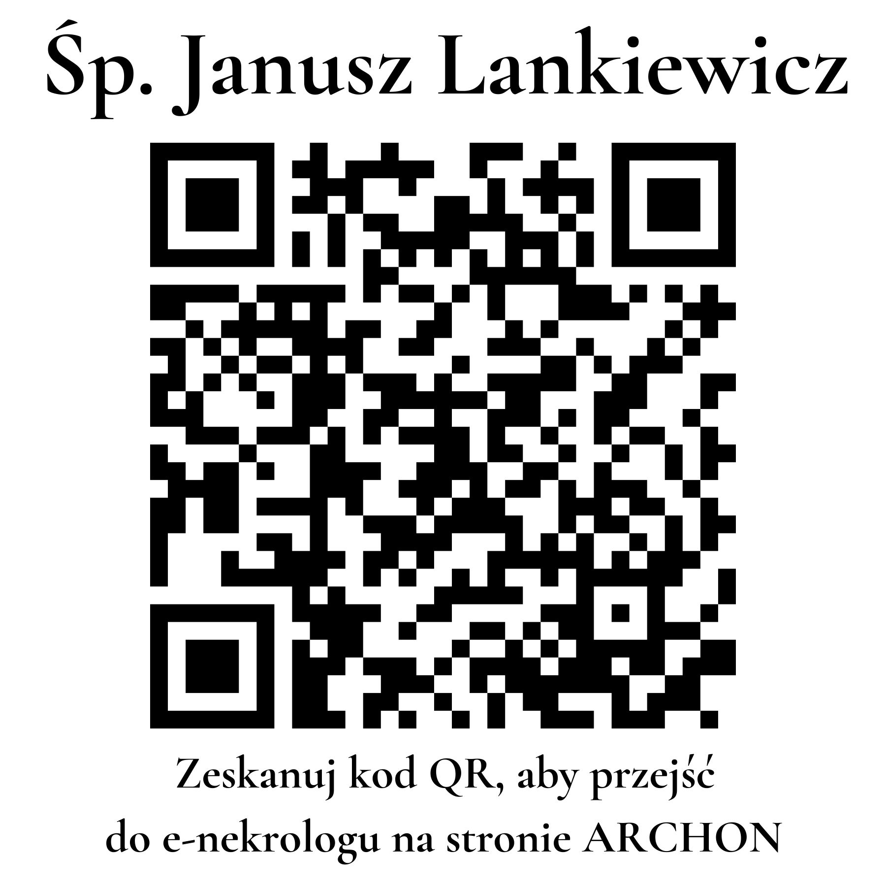 Kod QR do nekrologu Janusz Lankiewicz