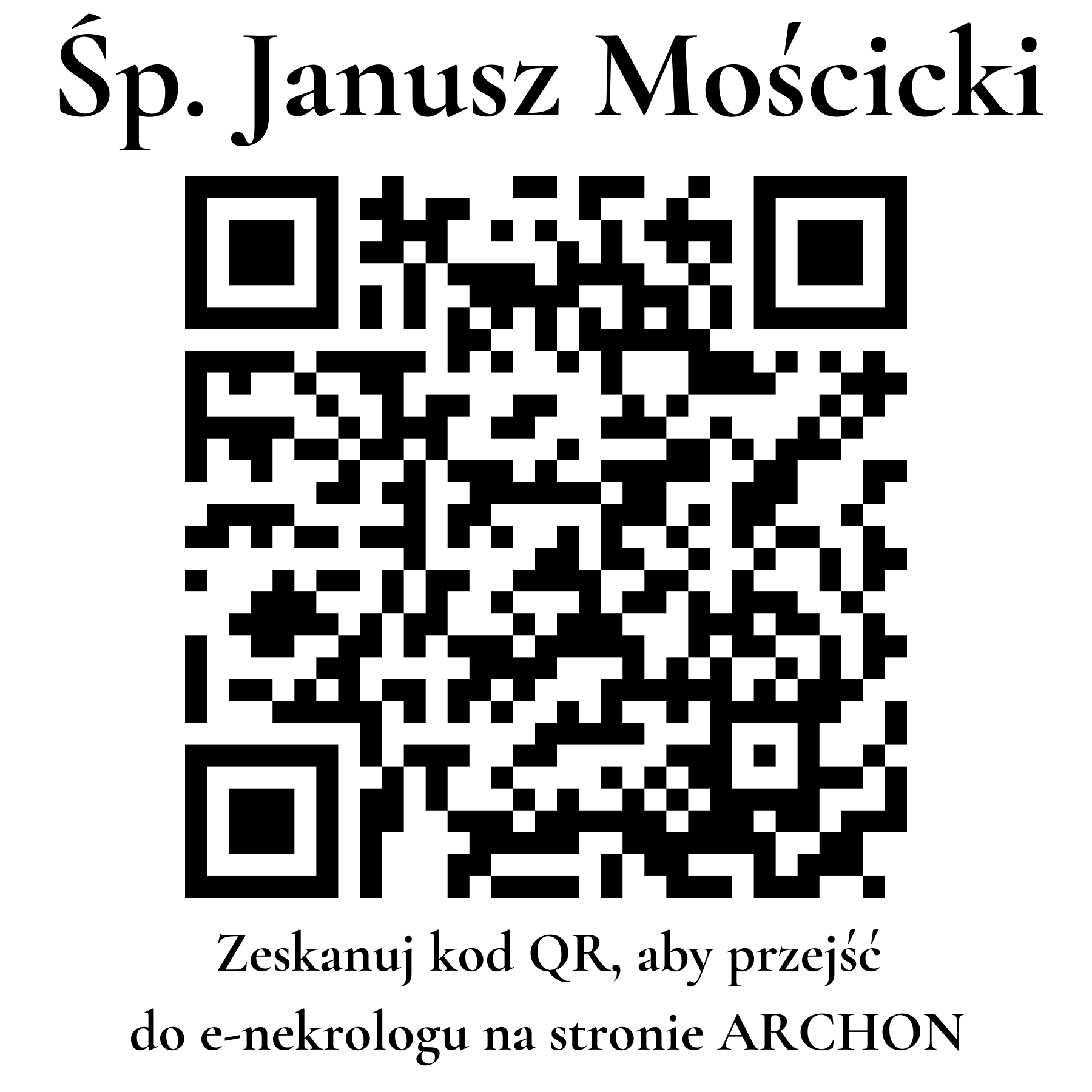Kod QR do nekrologu Janusz Mościcki