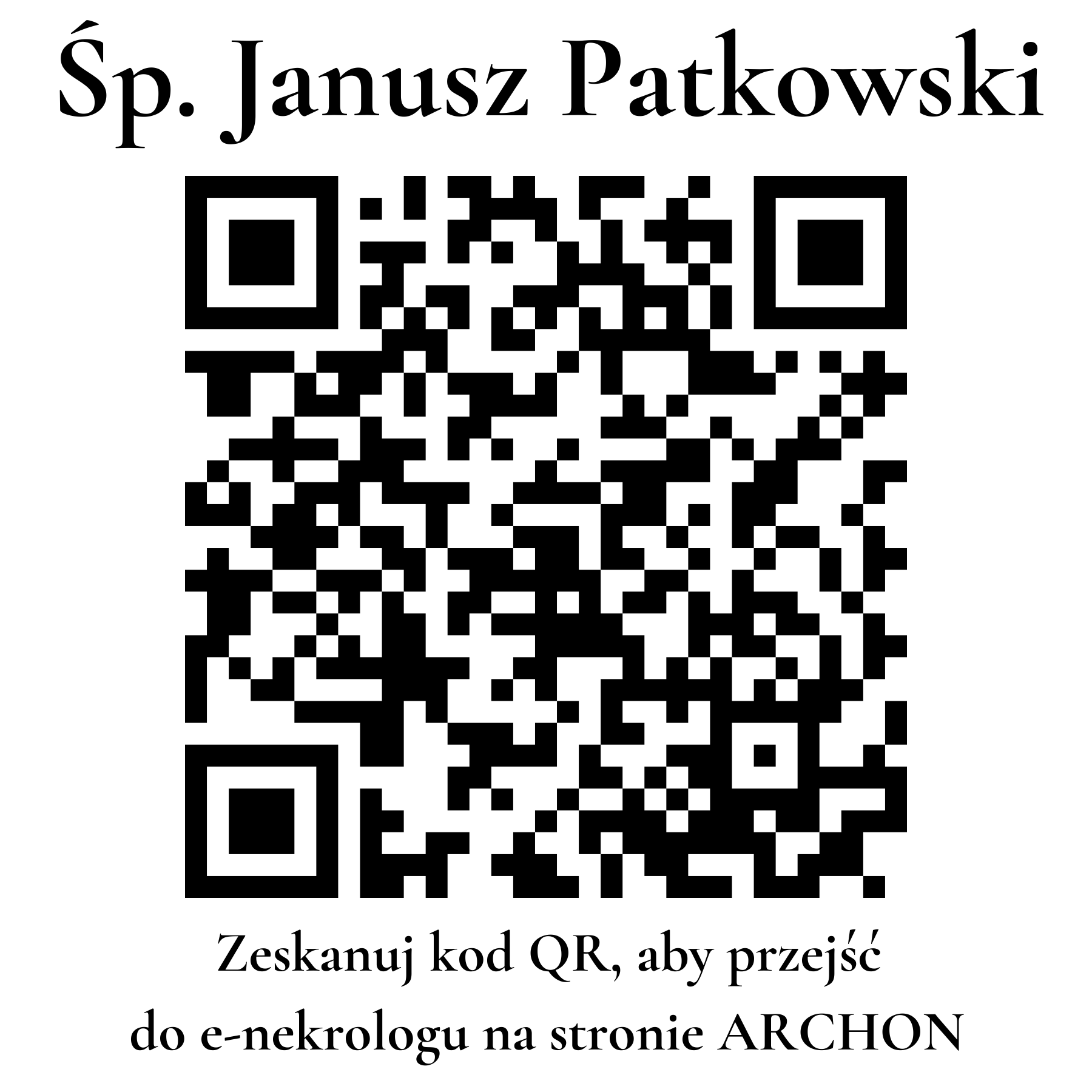 Kod QR do nekrologu Janusz Patkowski