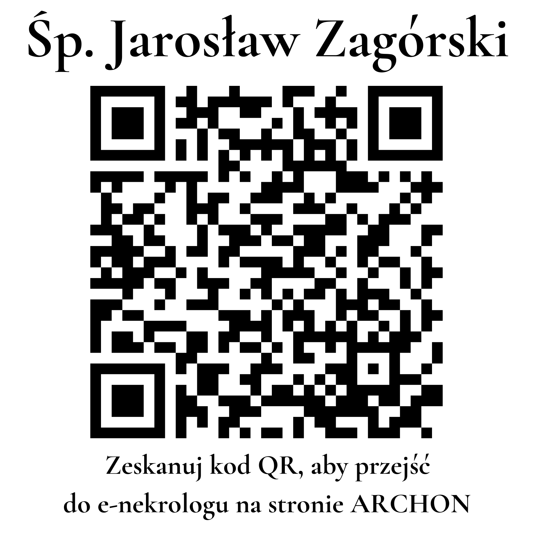 Kod QR do nekrologu Jarosław Zagórski