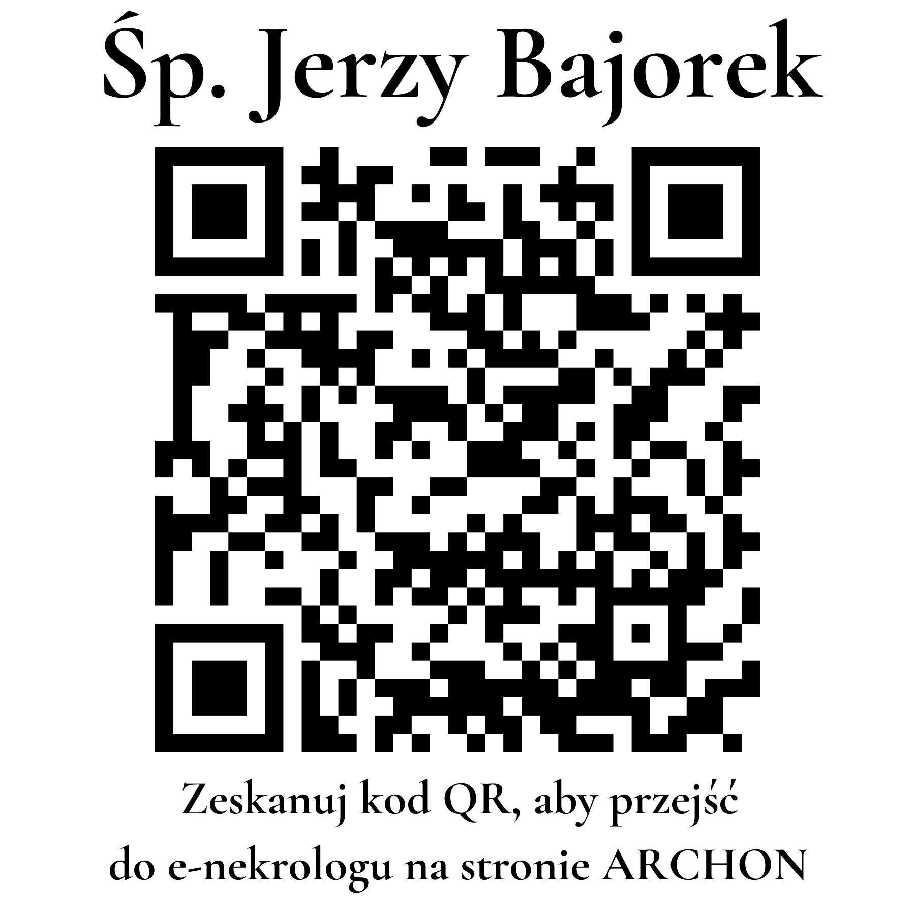 Kod QR do nekrologu Jerzy Bajorek