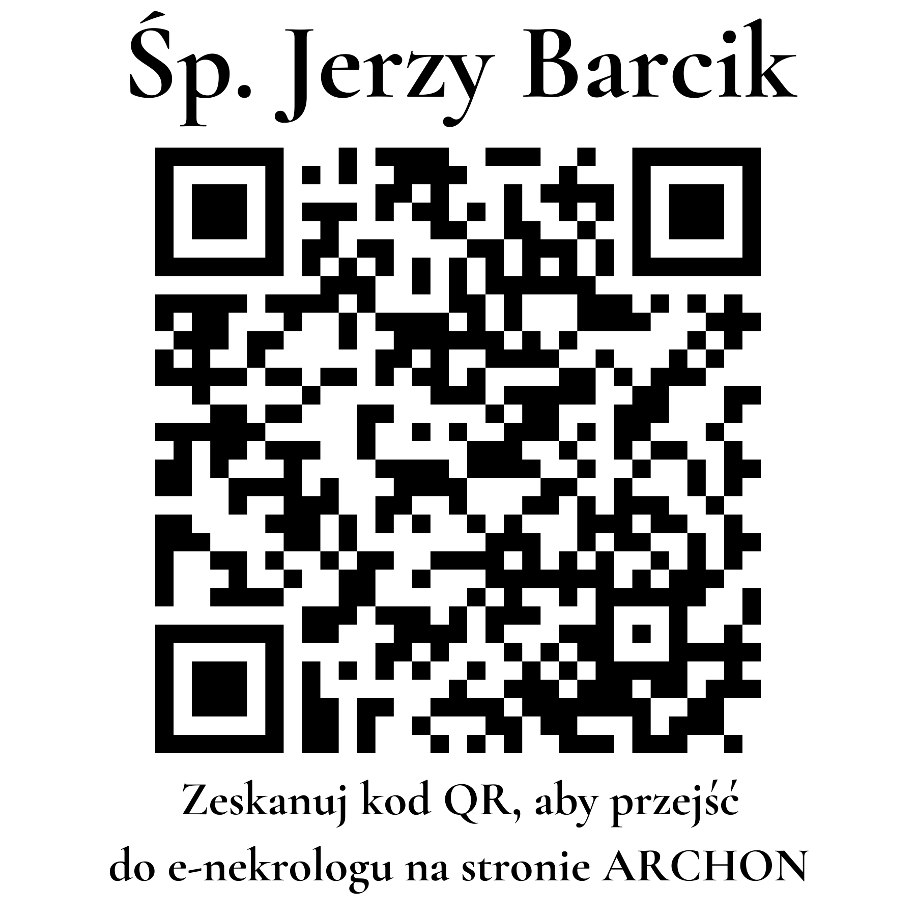 Kod QR do nekrologu Jerzy Barcik