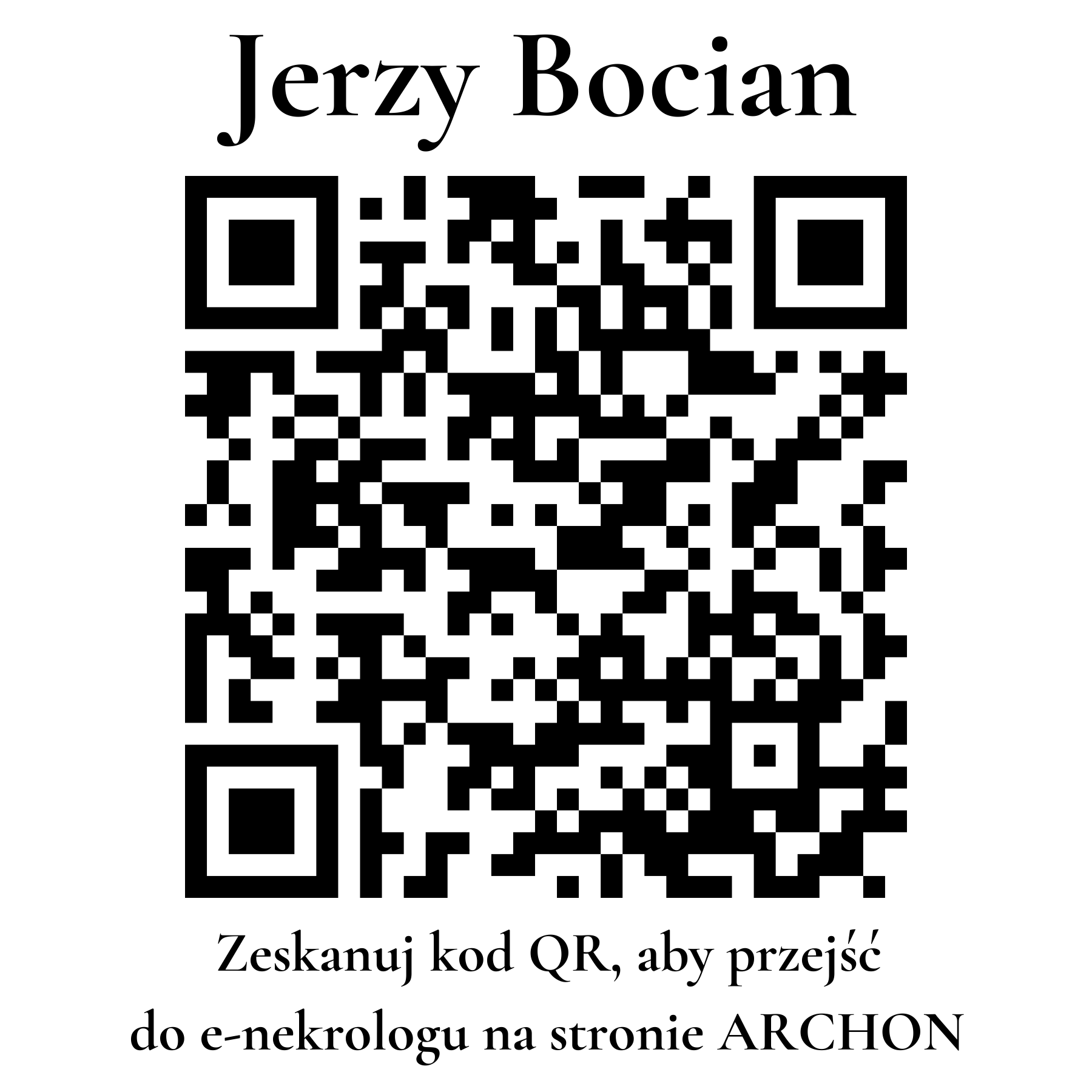 Kod QR do nekrologu Jerzy Bocian