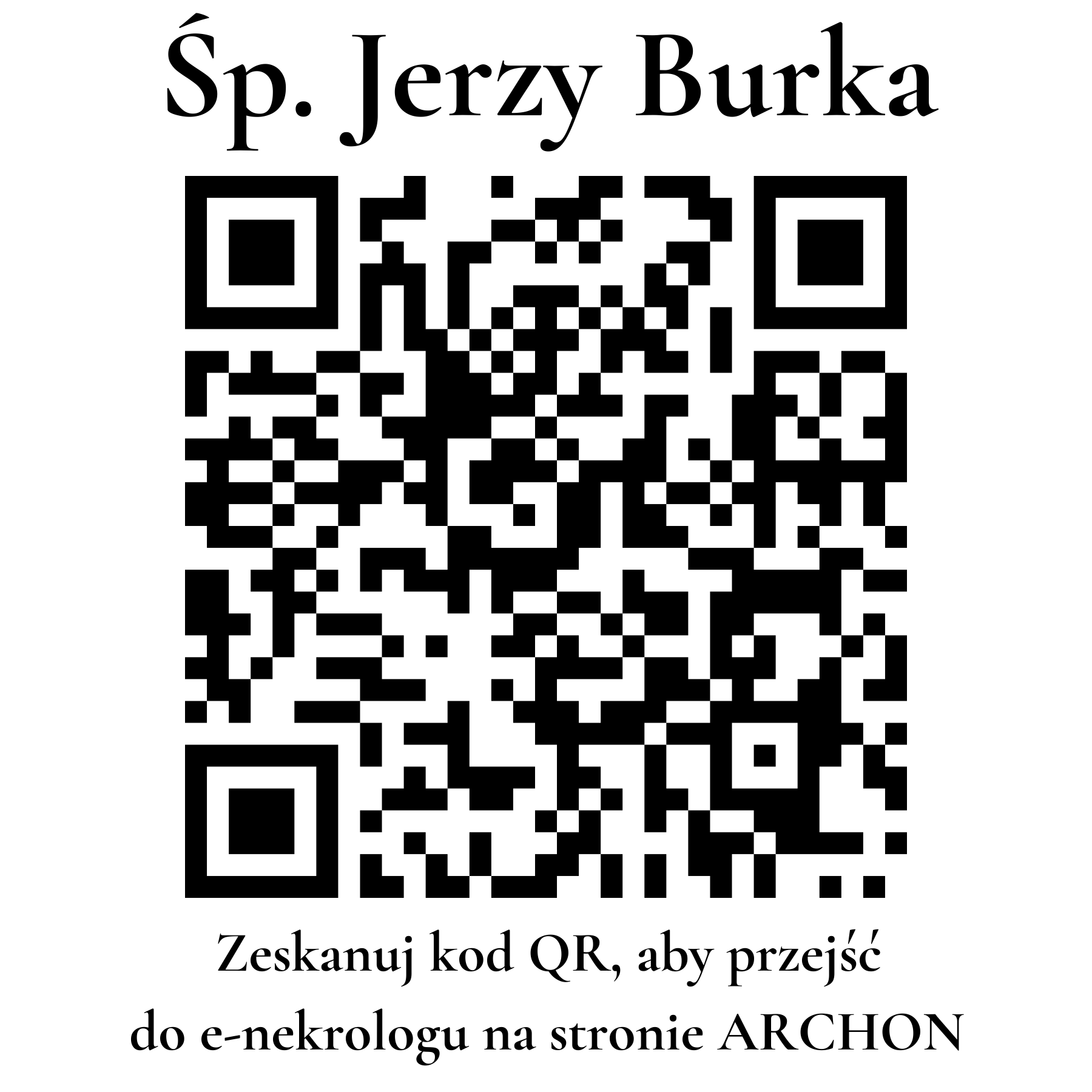 Kod QR do nekrologu Jerzy Burka