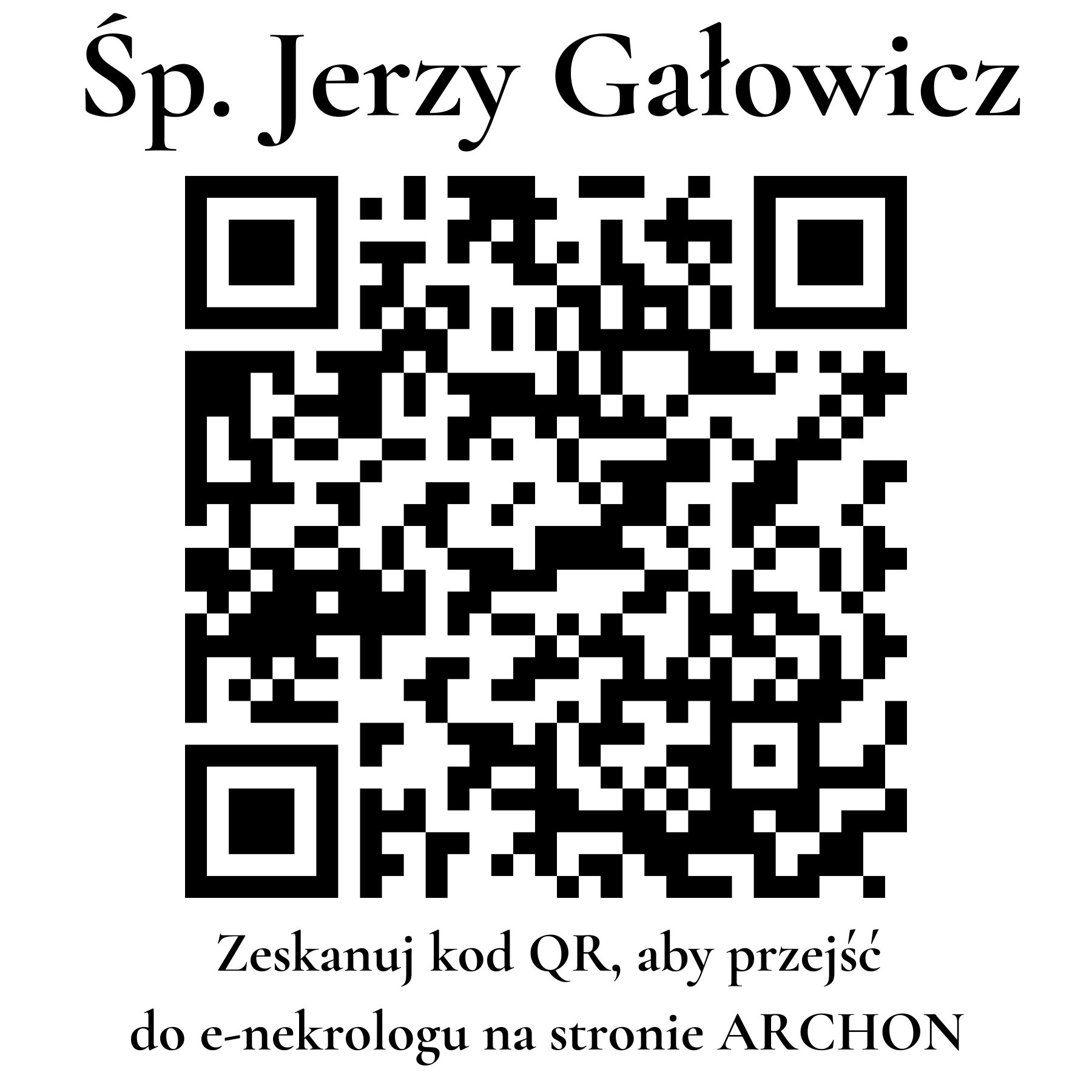 Kod QR do nekrologu Jerzy Gałowicz