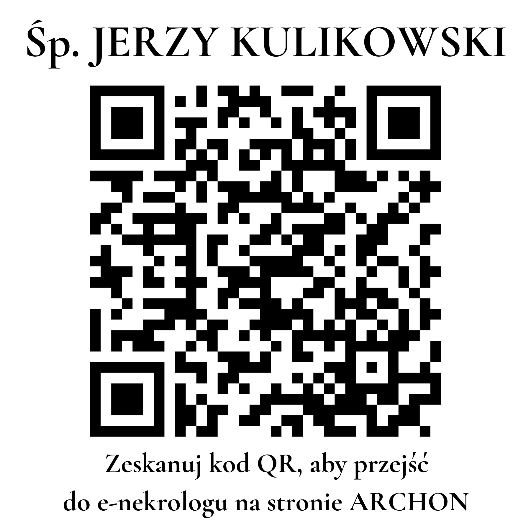 Kod QR do nekrologu JERZY KULIKOWSKI