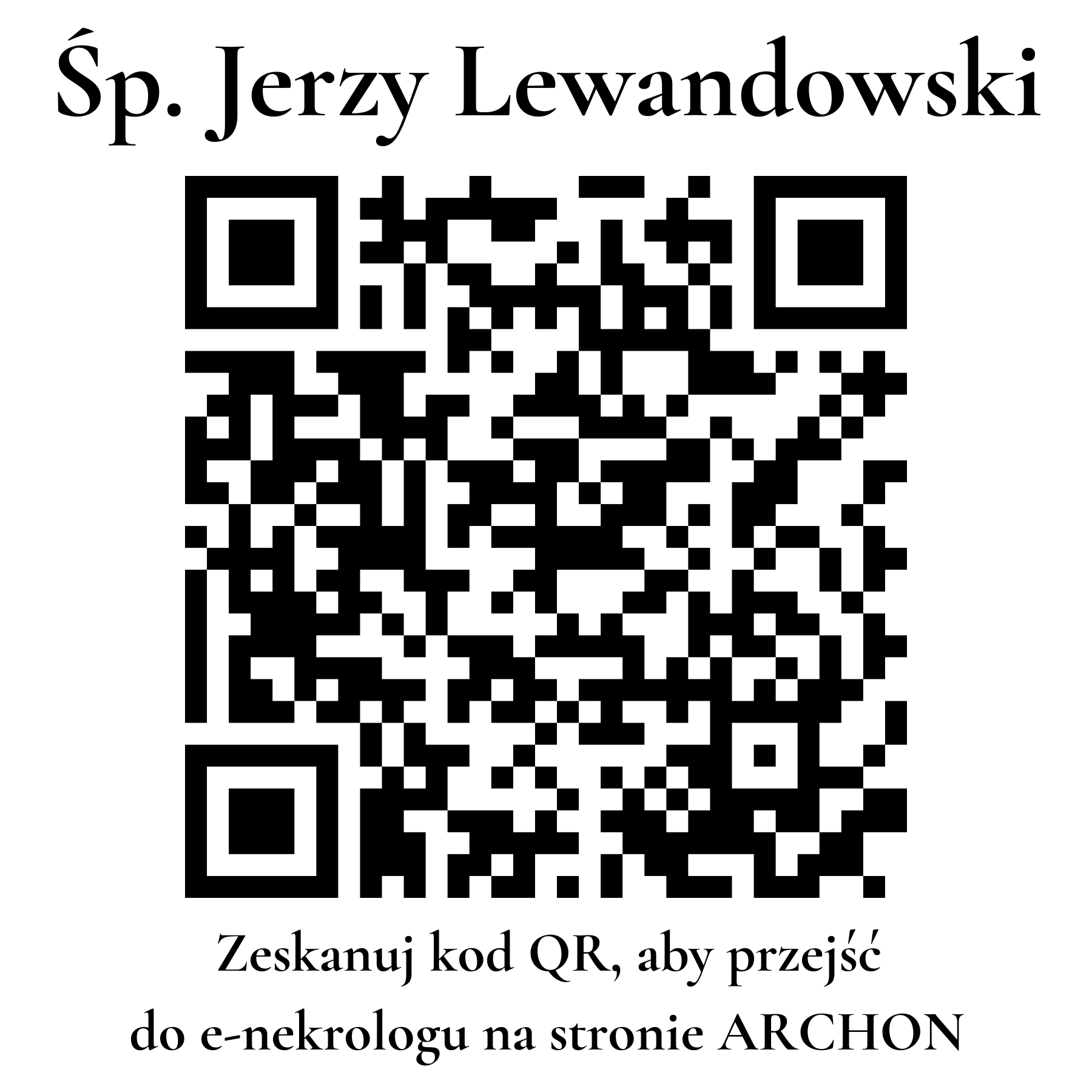 Kod QR do nekrologu Jerzy Lewandowski