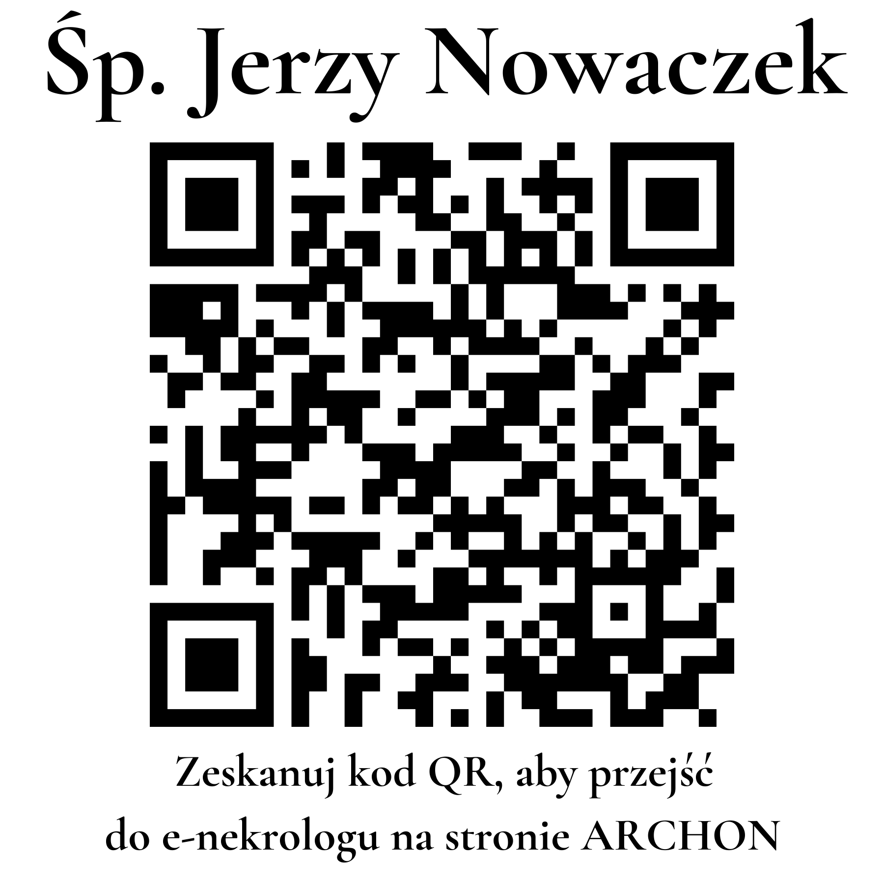 Kod QR do nekrologu Jerzy Nowaczek