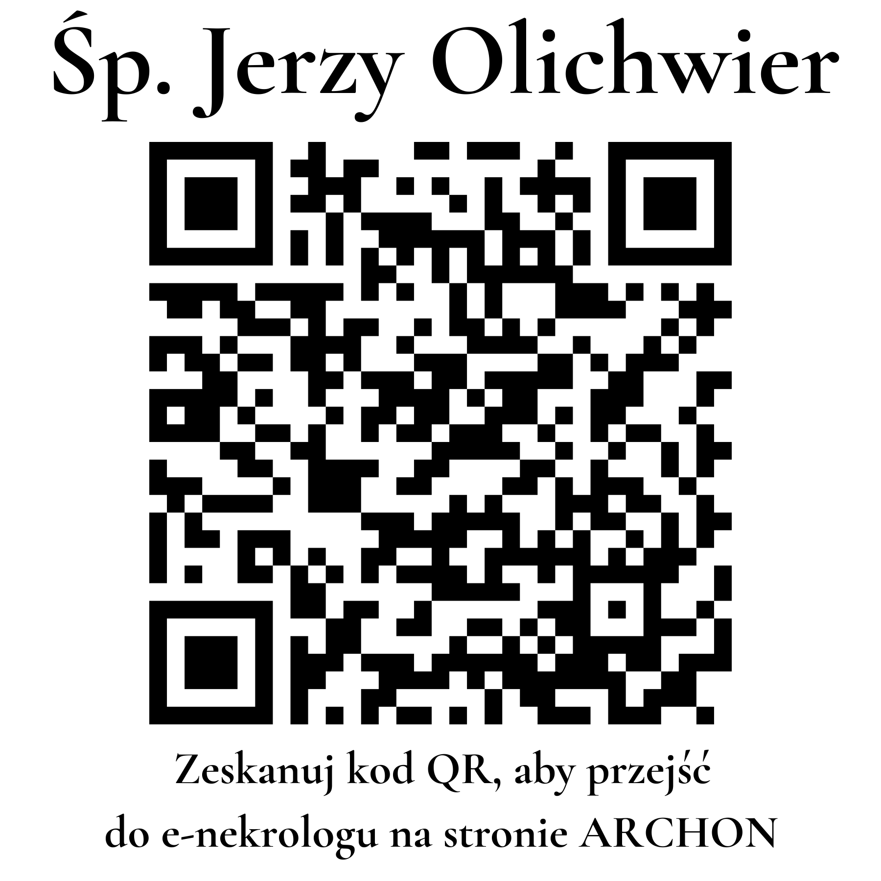 Kod QR do nekrologu Jerzy Olichwier