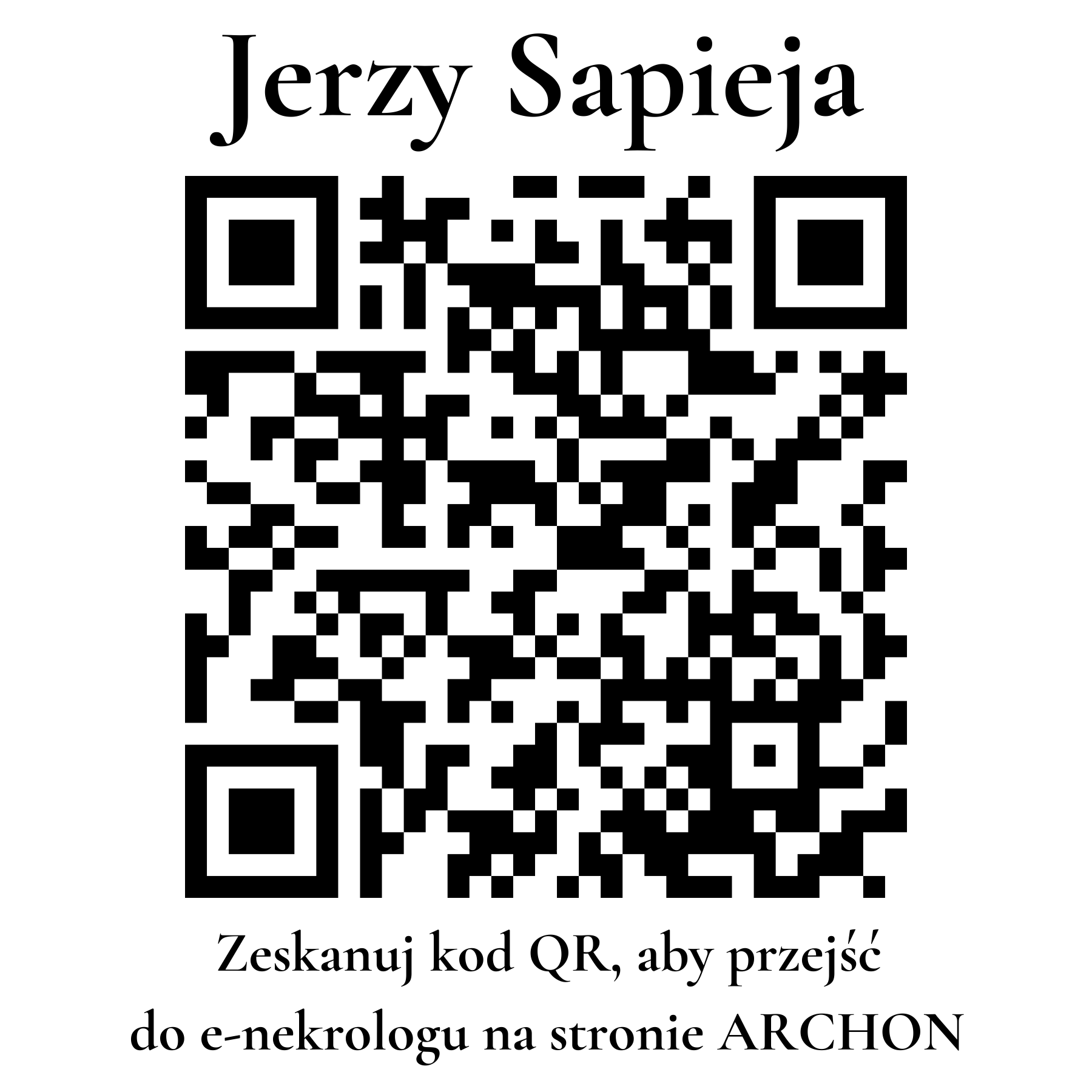 Kod QR do nekrologu Jerzy Sapieja