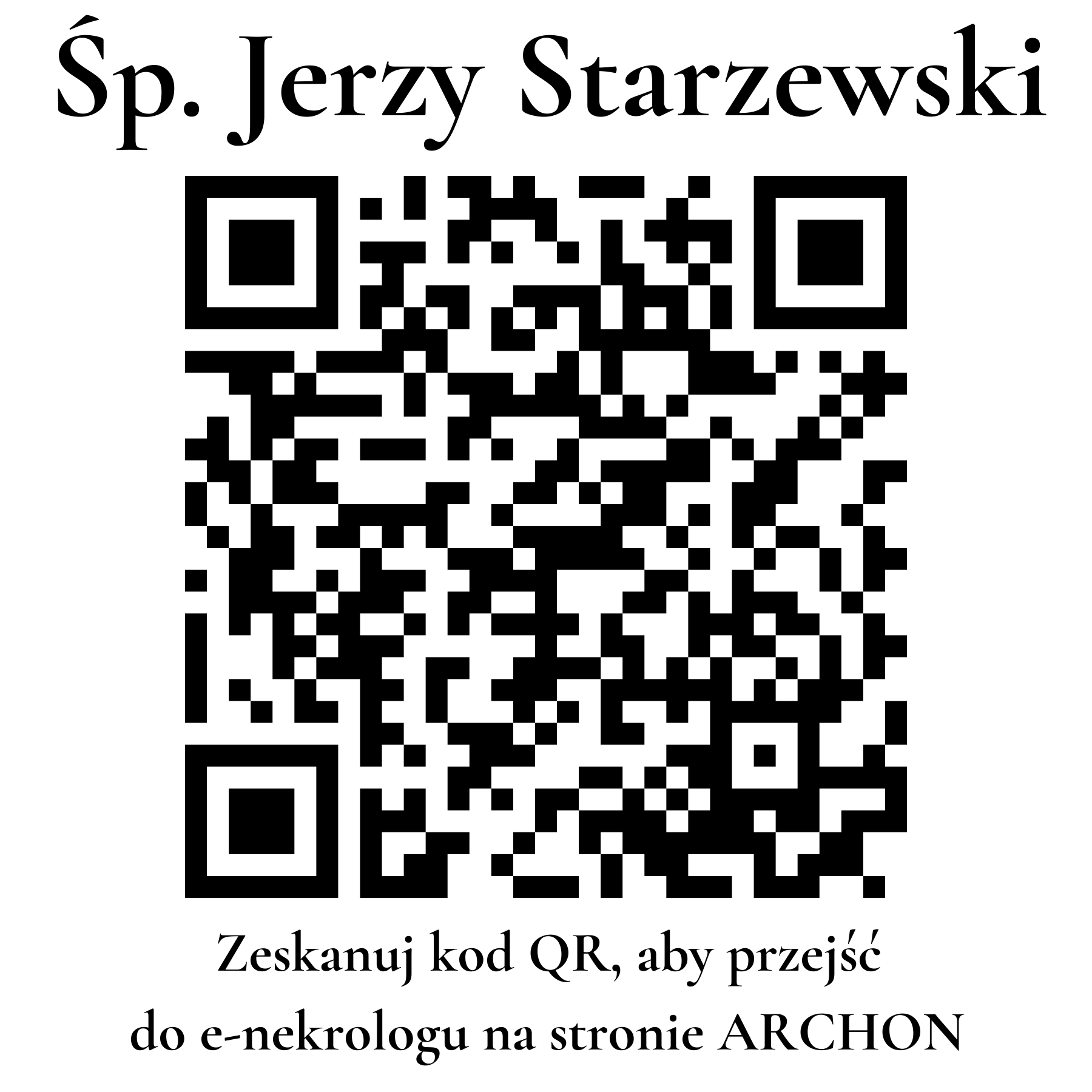 Kod QR do nekrologu Jerzy Starzewski