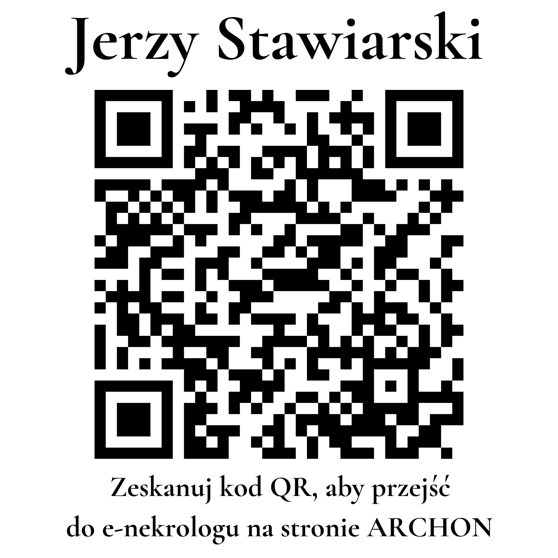 Kod QR do nekrologu Jerzy Stawiarski