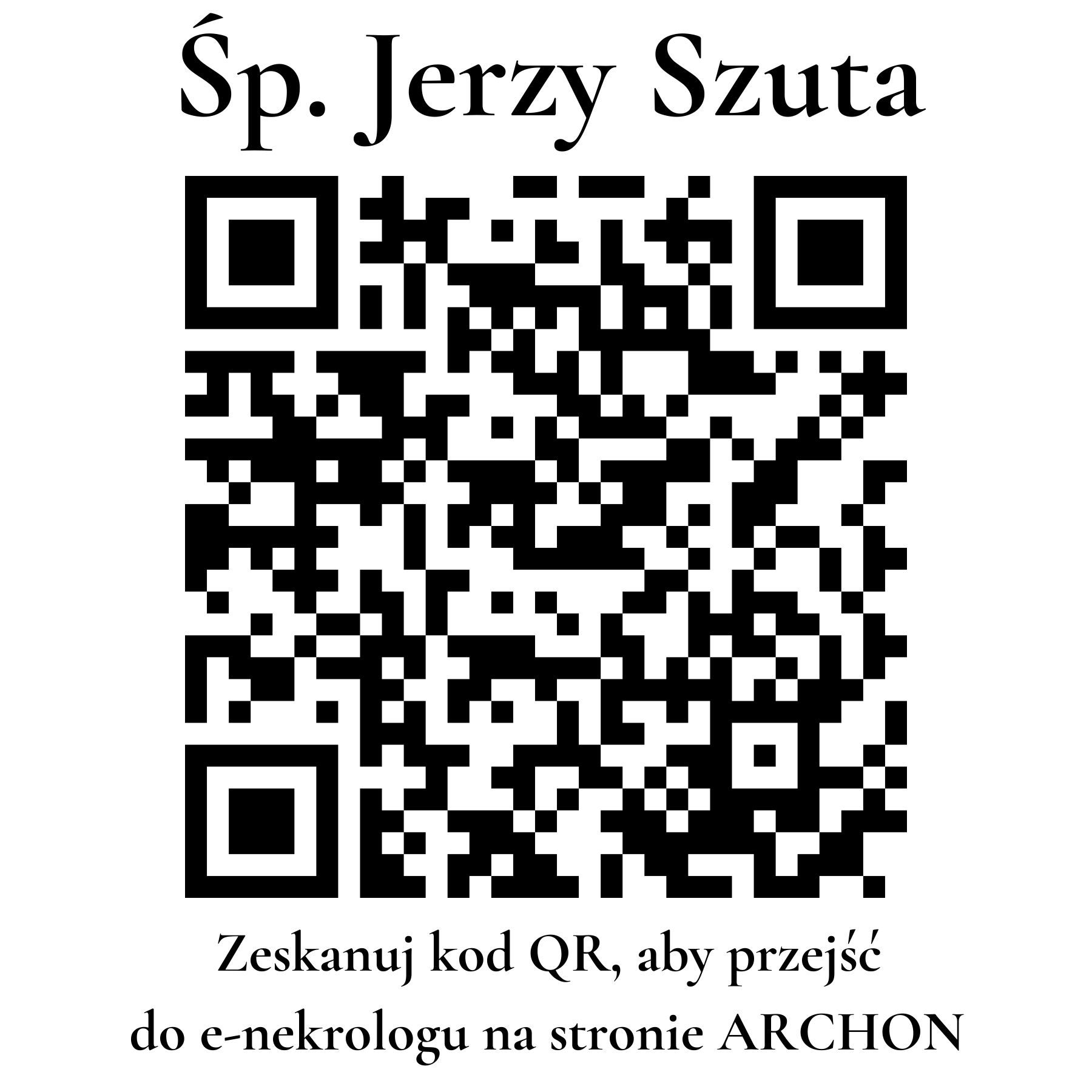 Kod QR do nekrologu Jerzy Szuta