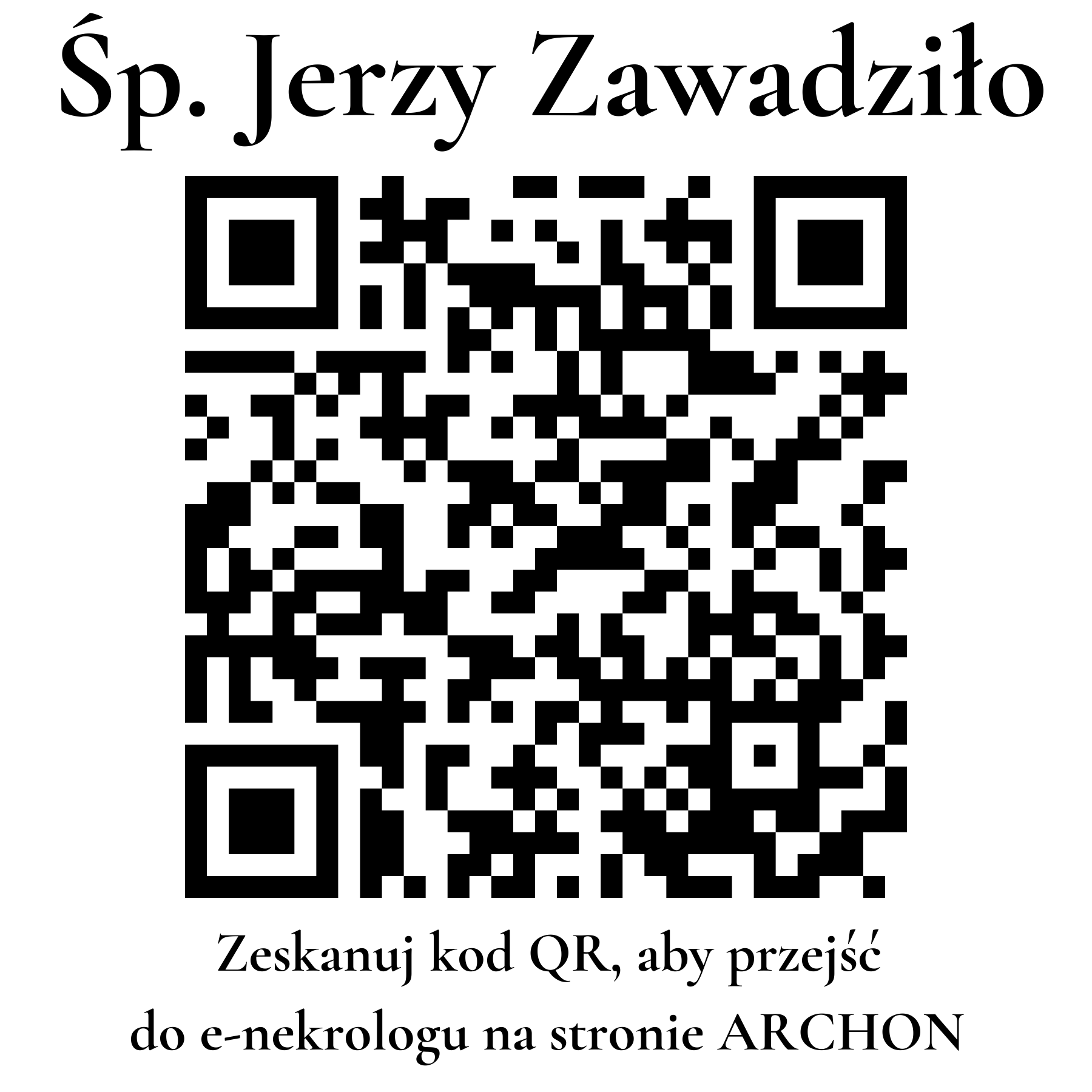 Kod QR do nekrologu Jerzy Zawadziło