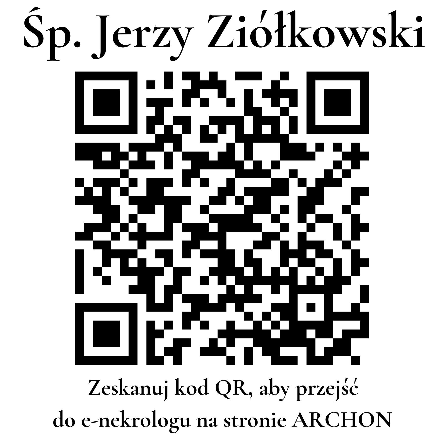 Kod QR do nekrologu Jerzy Ziółkowski