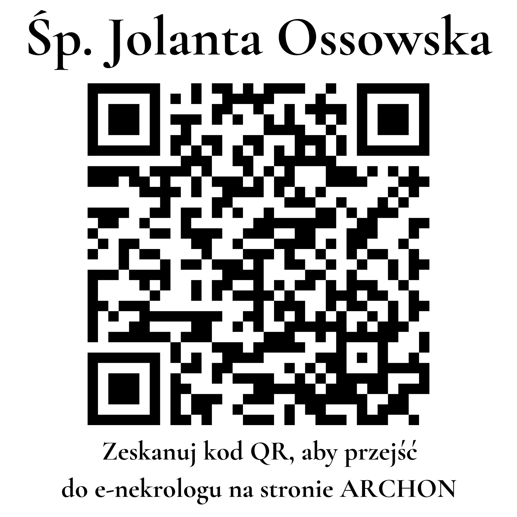 Kod QR do nekrologu Jolanta Ossowska