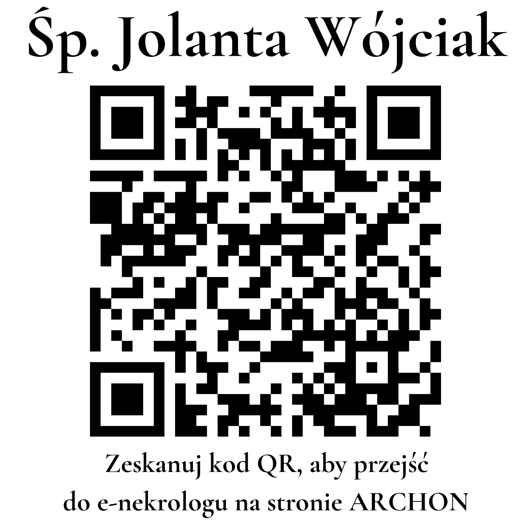 Kod QR do nekrologu Jolanta Wójciak