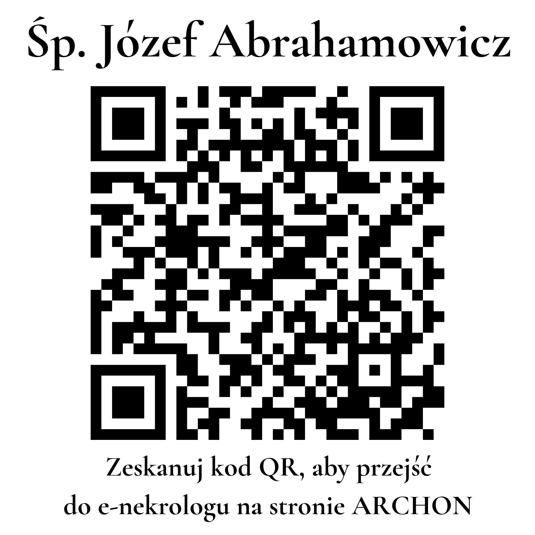 Kod QR do nekrologu Józef Abrahamowicz