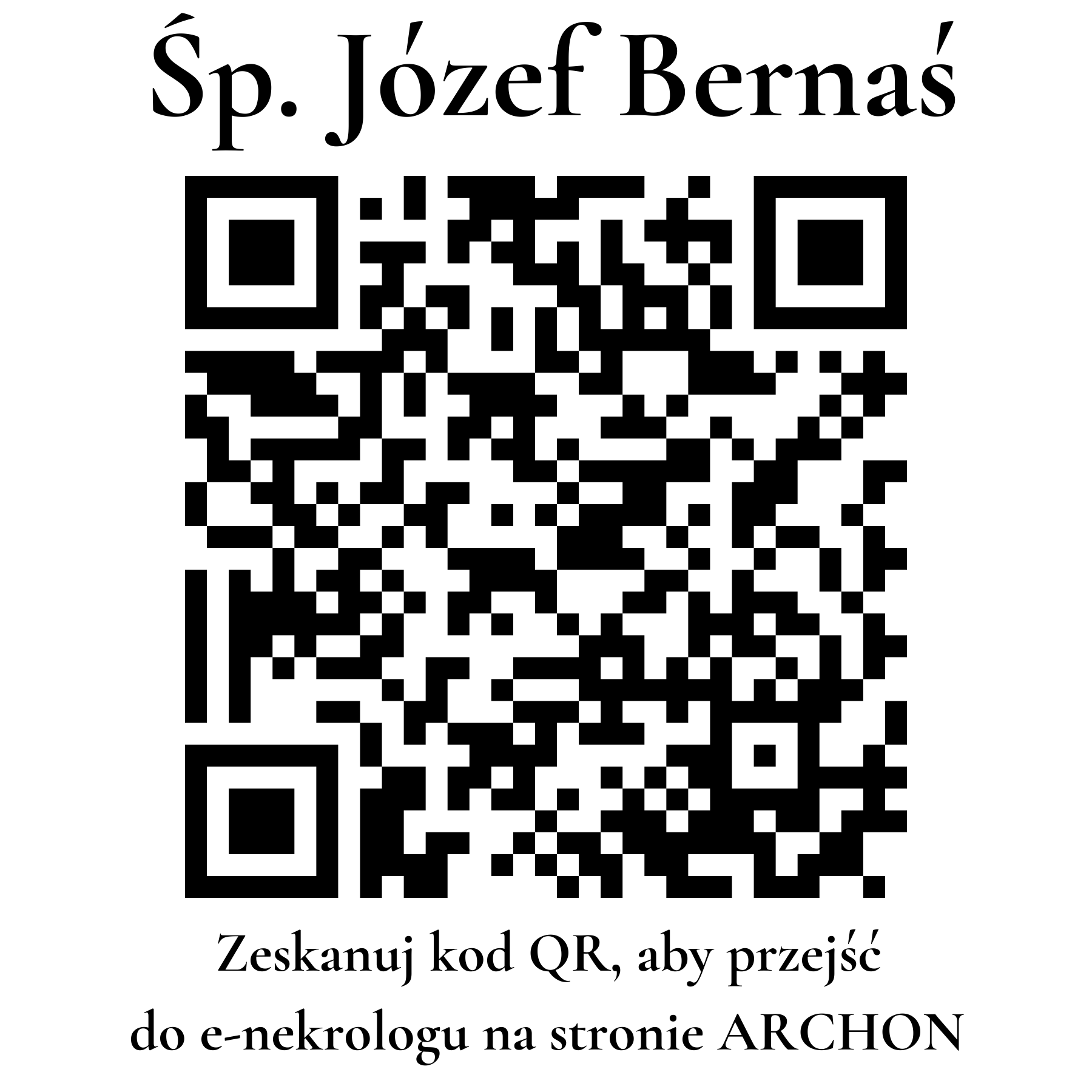 Kod QR do nekrologu Józef Bernaś