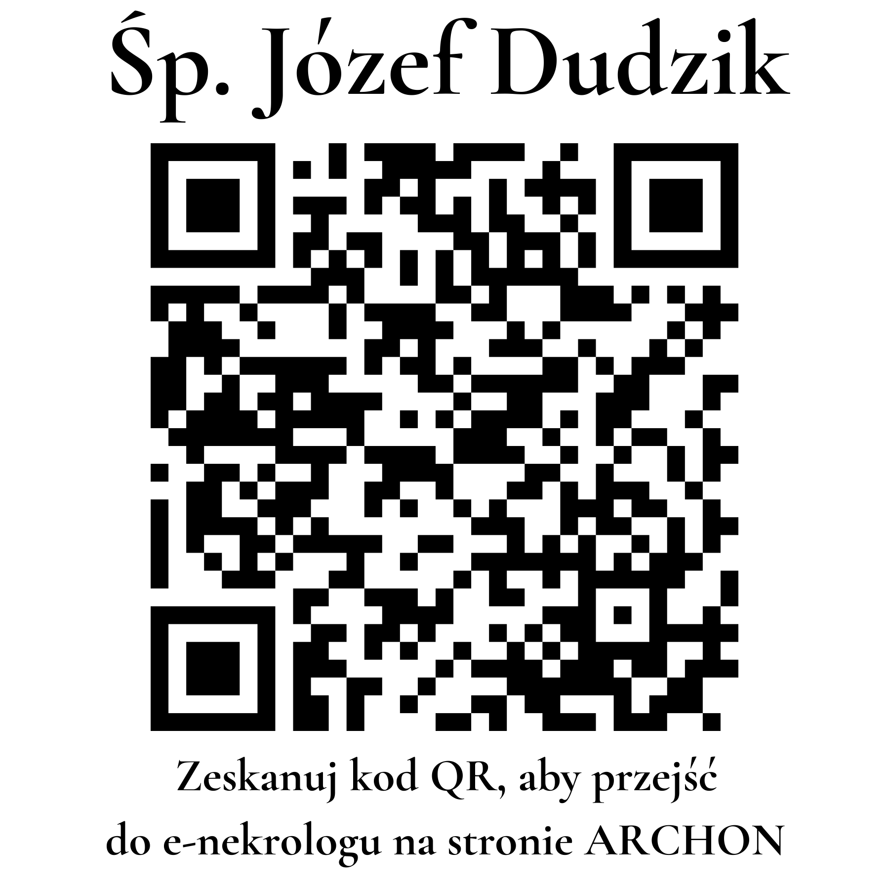 Kod QR do nekrologu Józef Dudzik