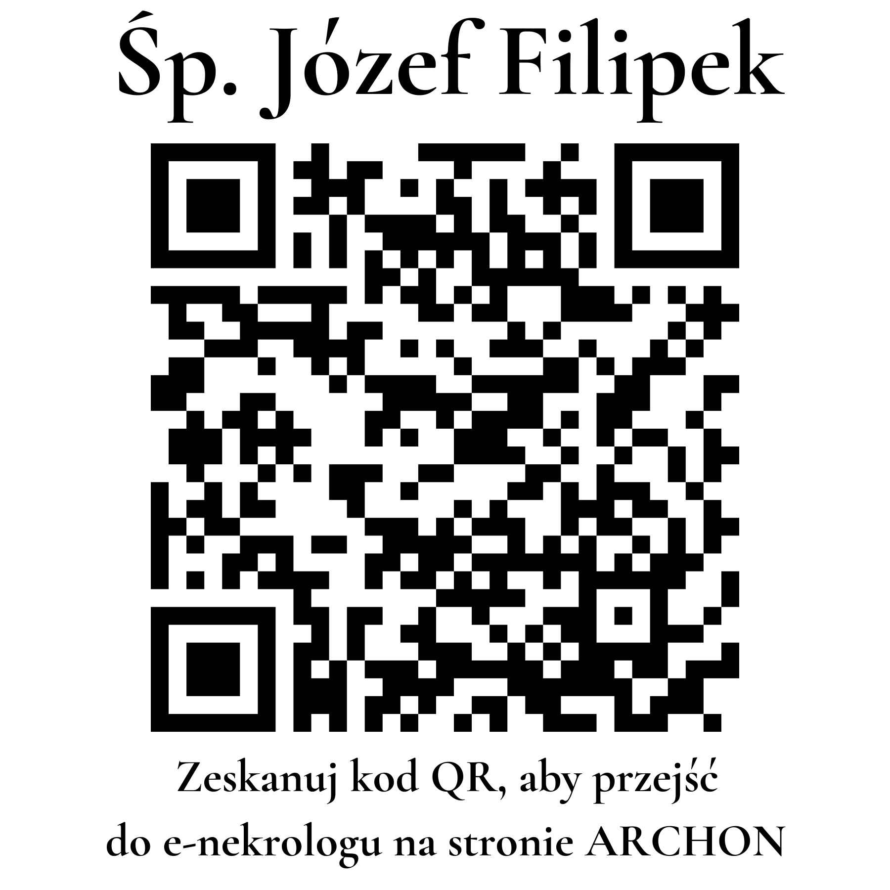 Kod QR do nekrologu Józef Filipek