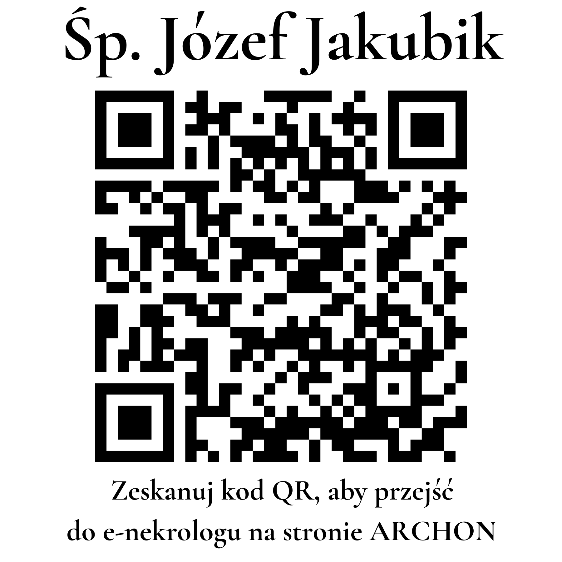 Kod QR do nekrologu Józef Jakubik