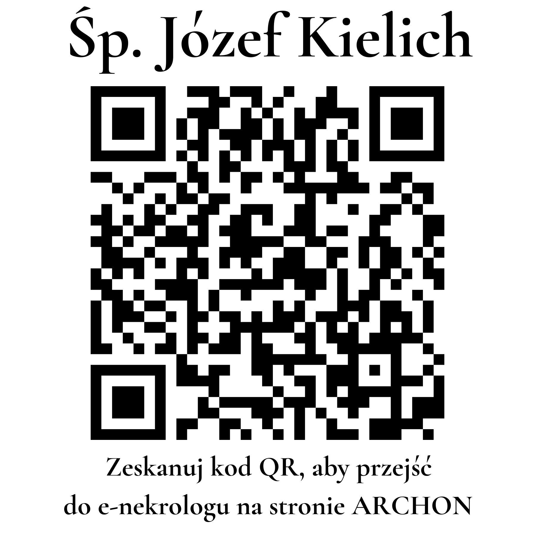 Kod QR do nekrologu Józef Kielich