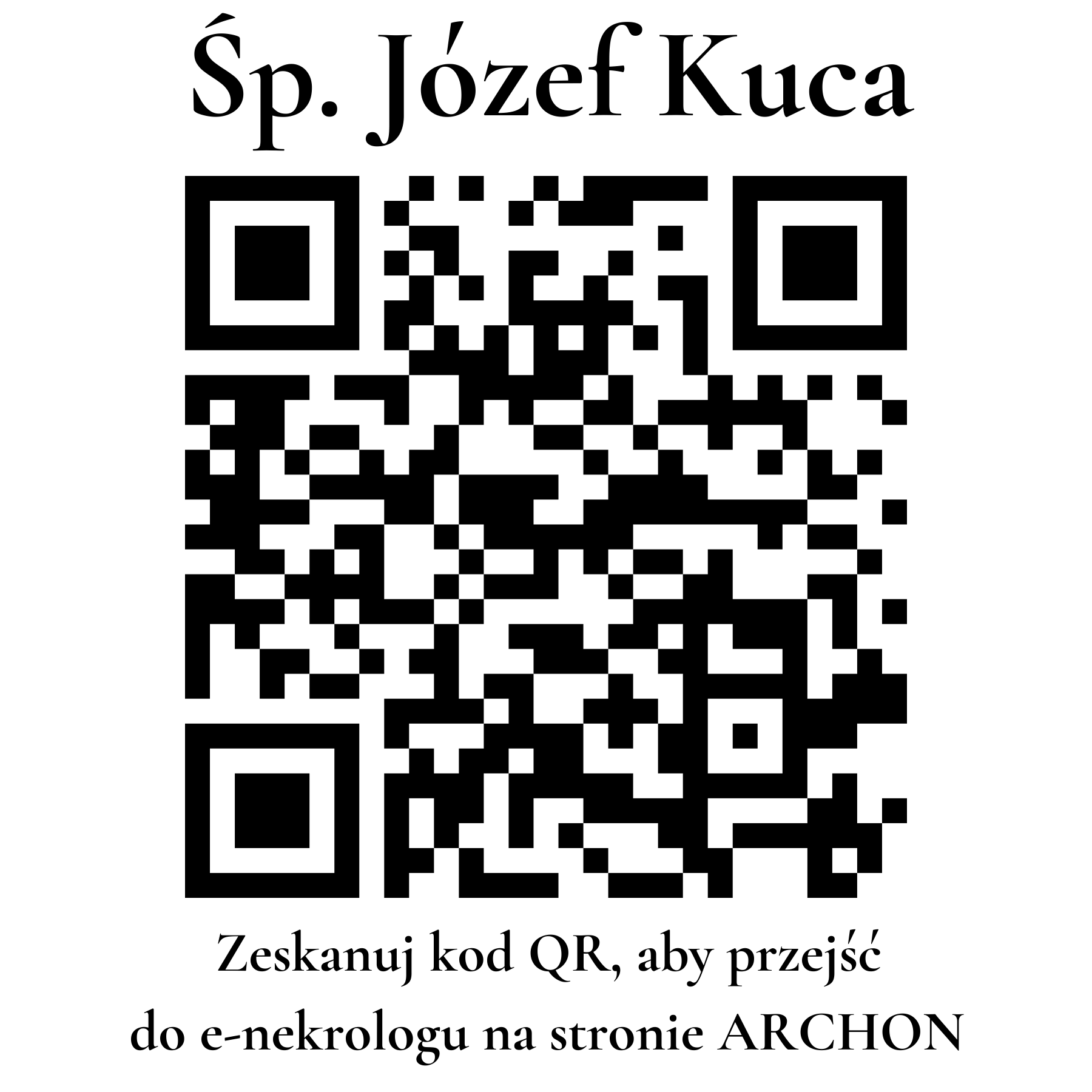 Kod QR do nekrologu Józef Kuca