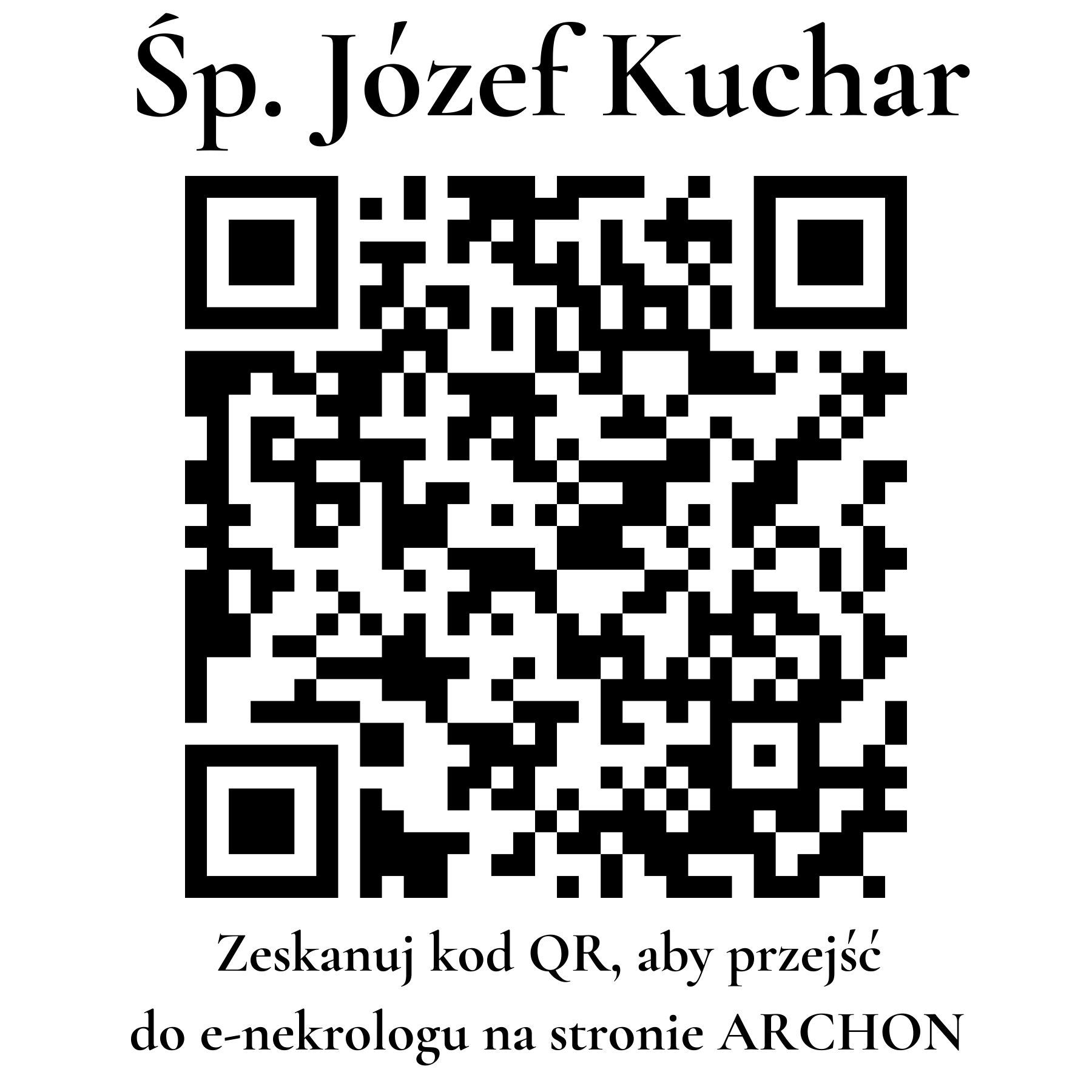 Kod QR do nekrologu Józef Kuchar