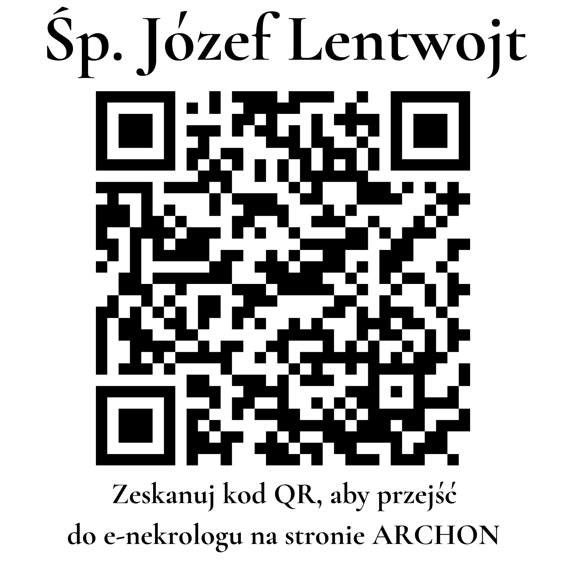 Kod QR do nekrologu Józef Lentwojt