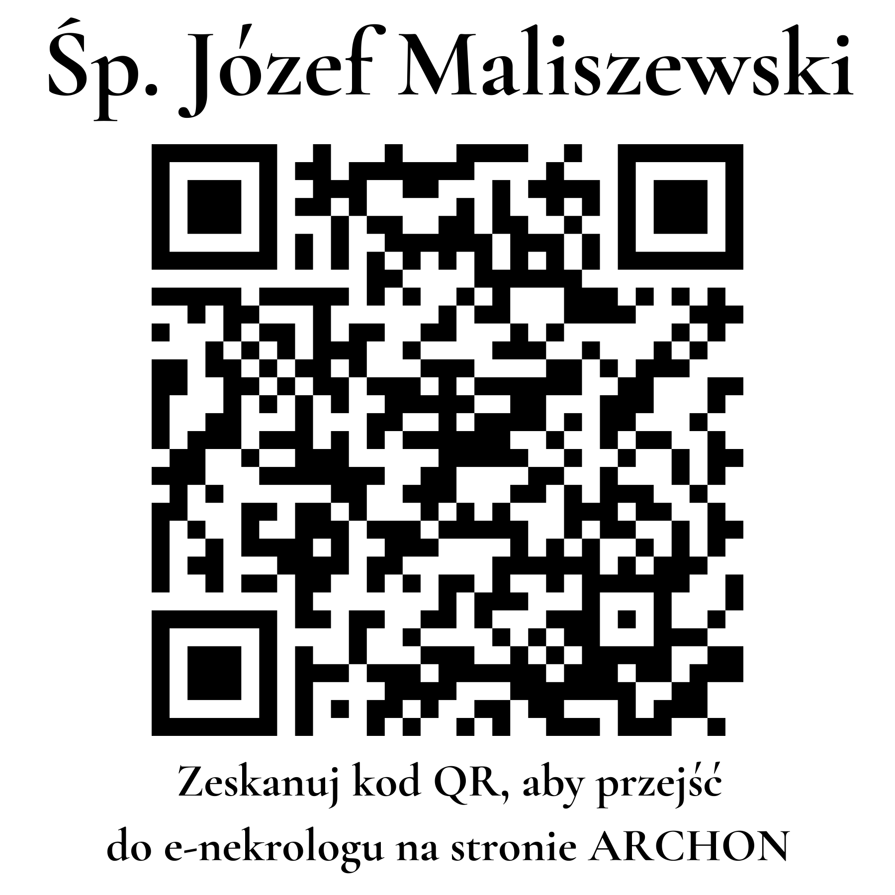 Kod QR do nekrologu Józef Maliszewski