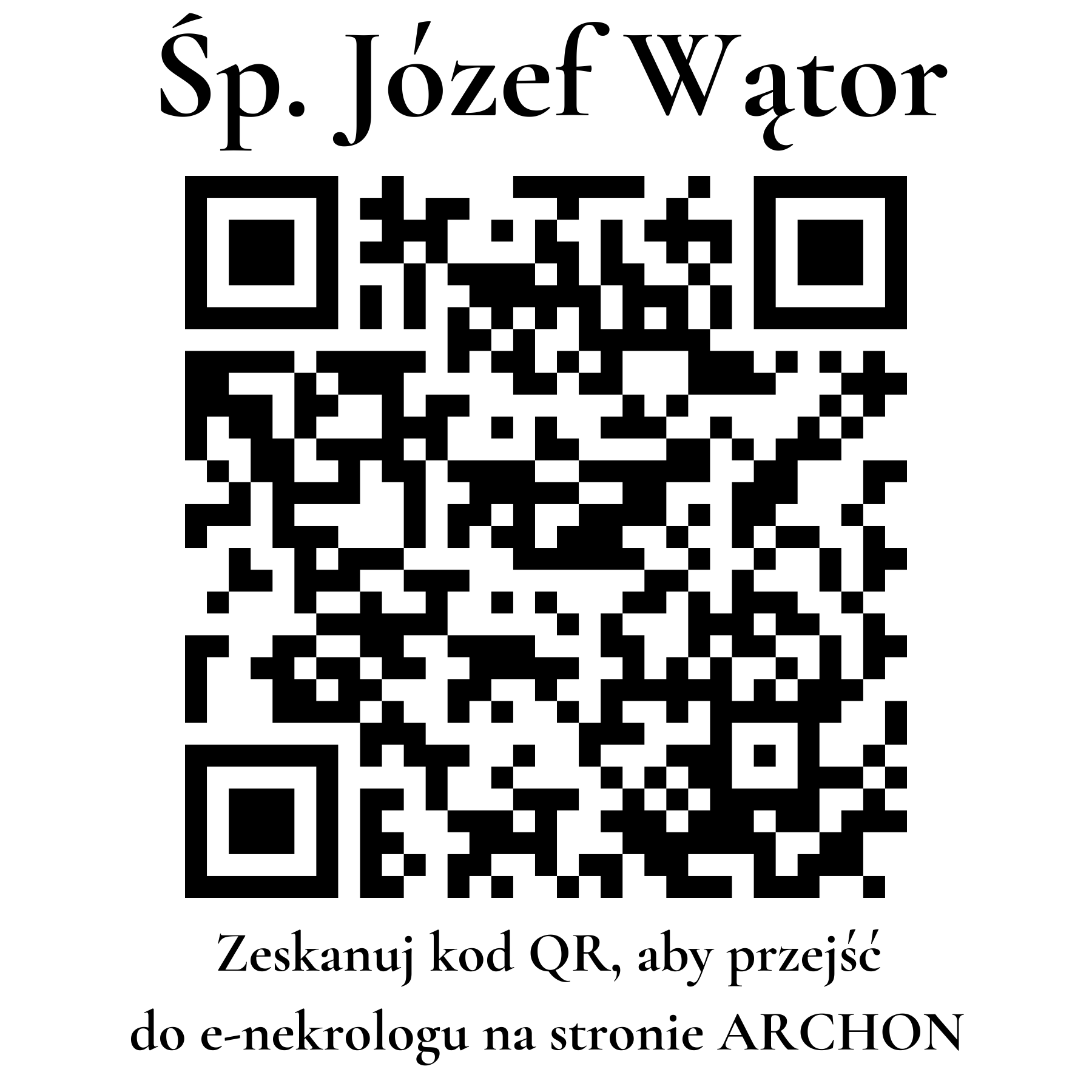 Kod QR do nekrologu Józef Wątor