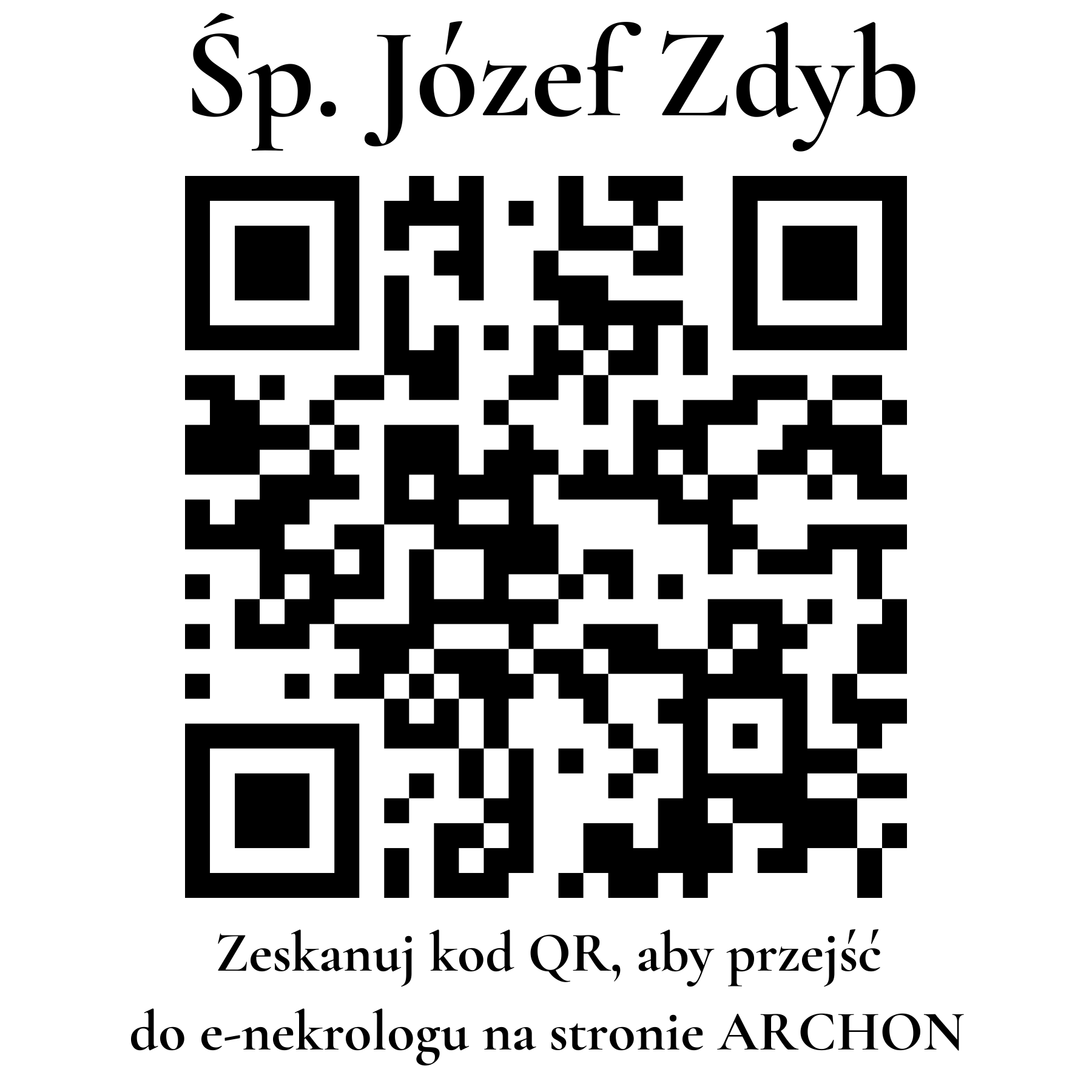 Kod QR do nekrologu Józef Zdyb