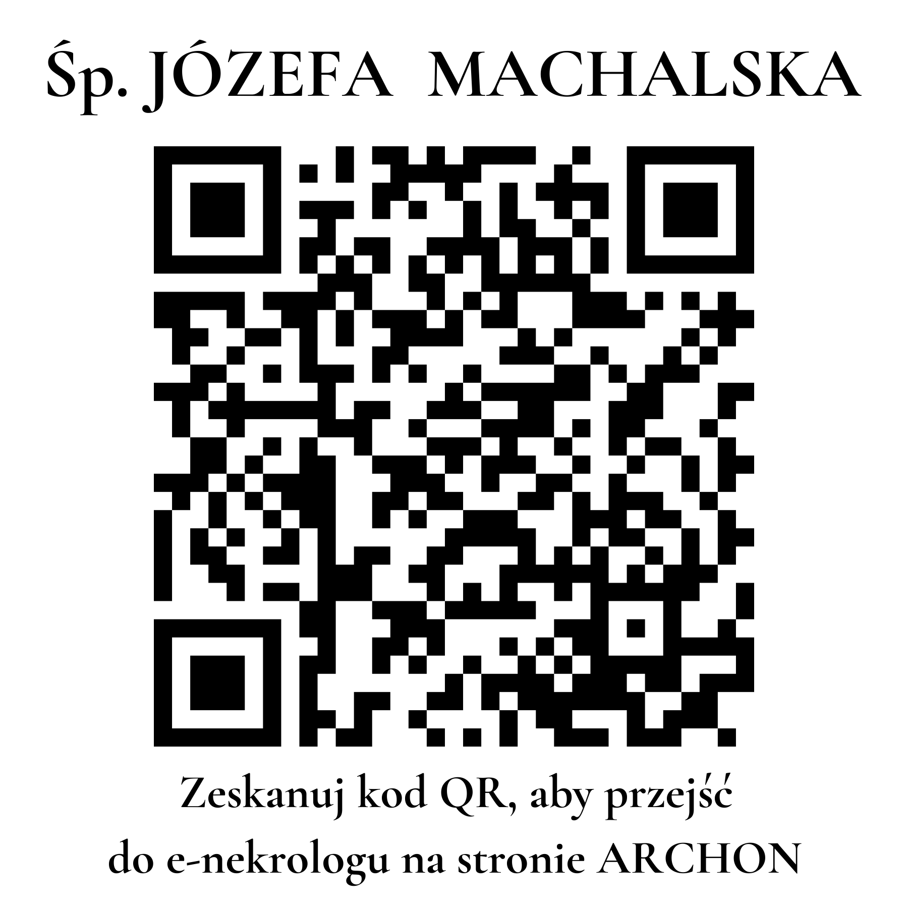 Kod QR do nekrologu JÓZEFA  MACHALSKA