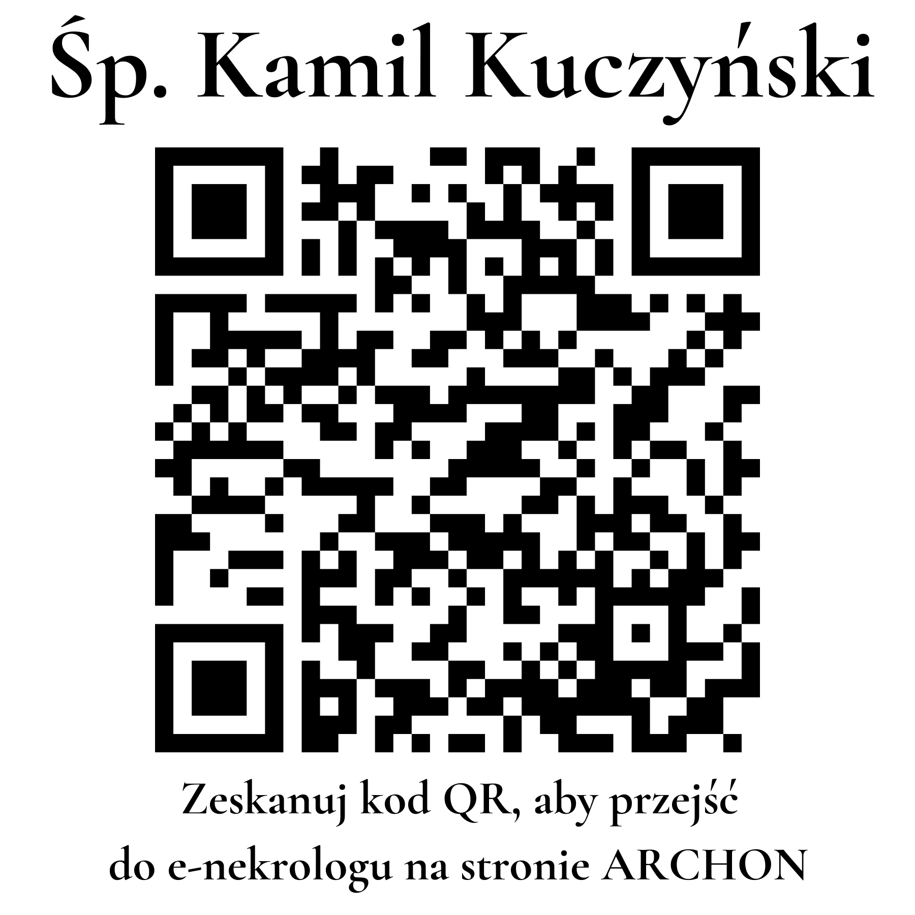 Kod QR do nekrologu Kamil Kuczyński