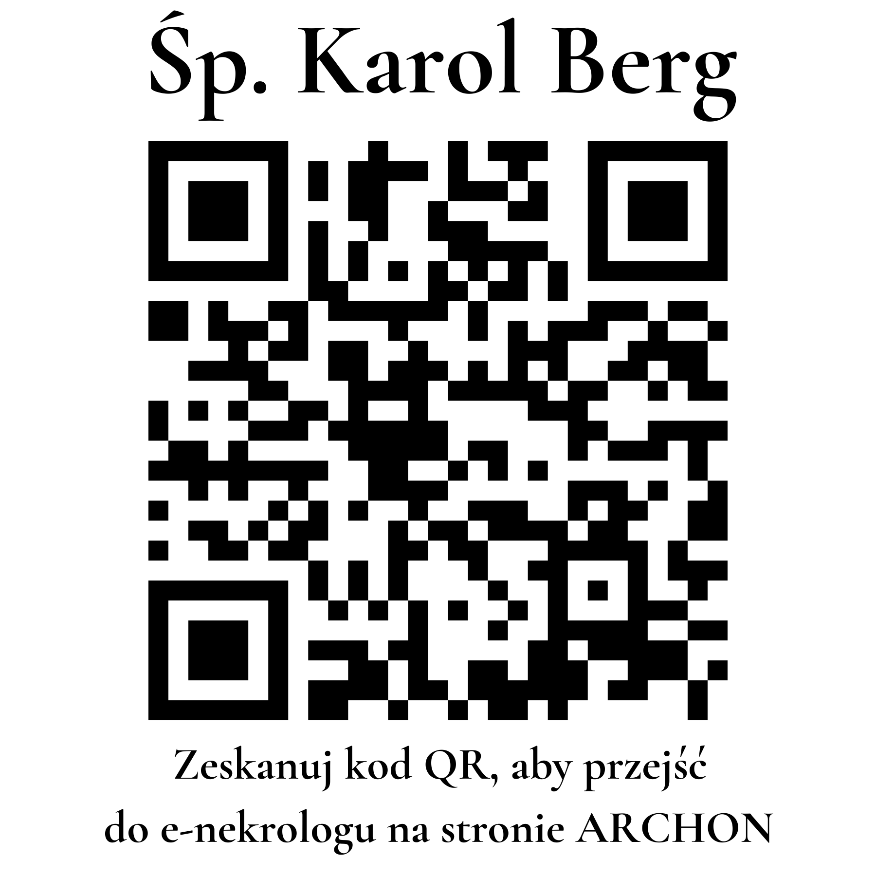 Kod QR do nekrologu Karol Berg