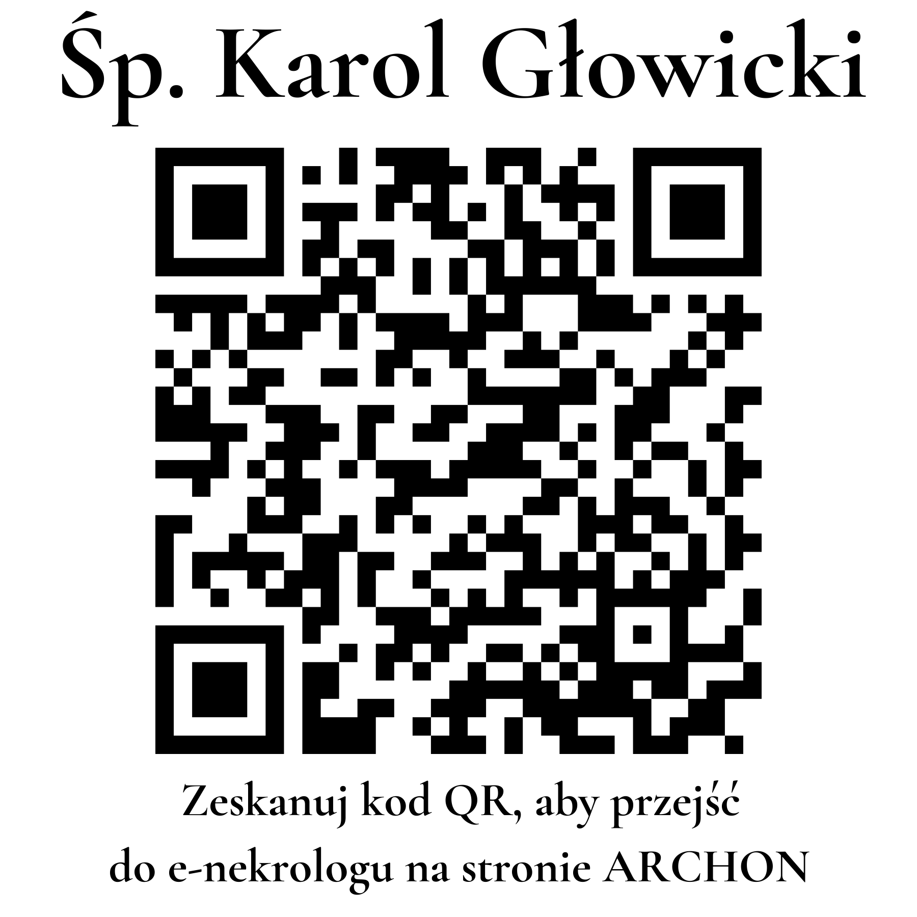Kod QR do nekrologu Karol Głowicki Kod QR do nekrologu Karol Głowicki