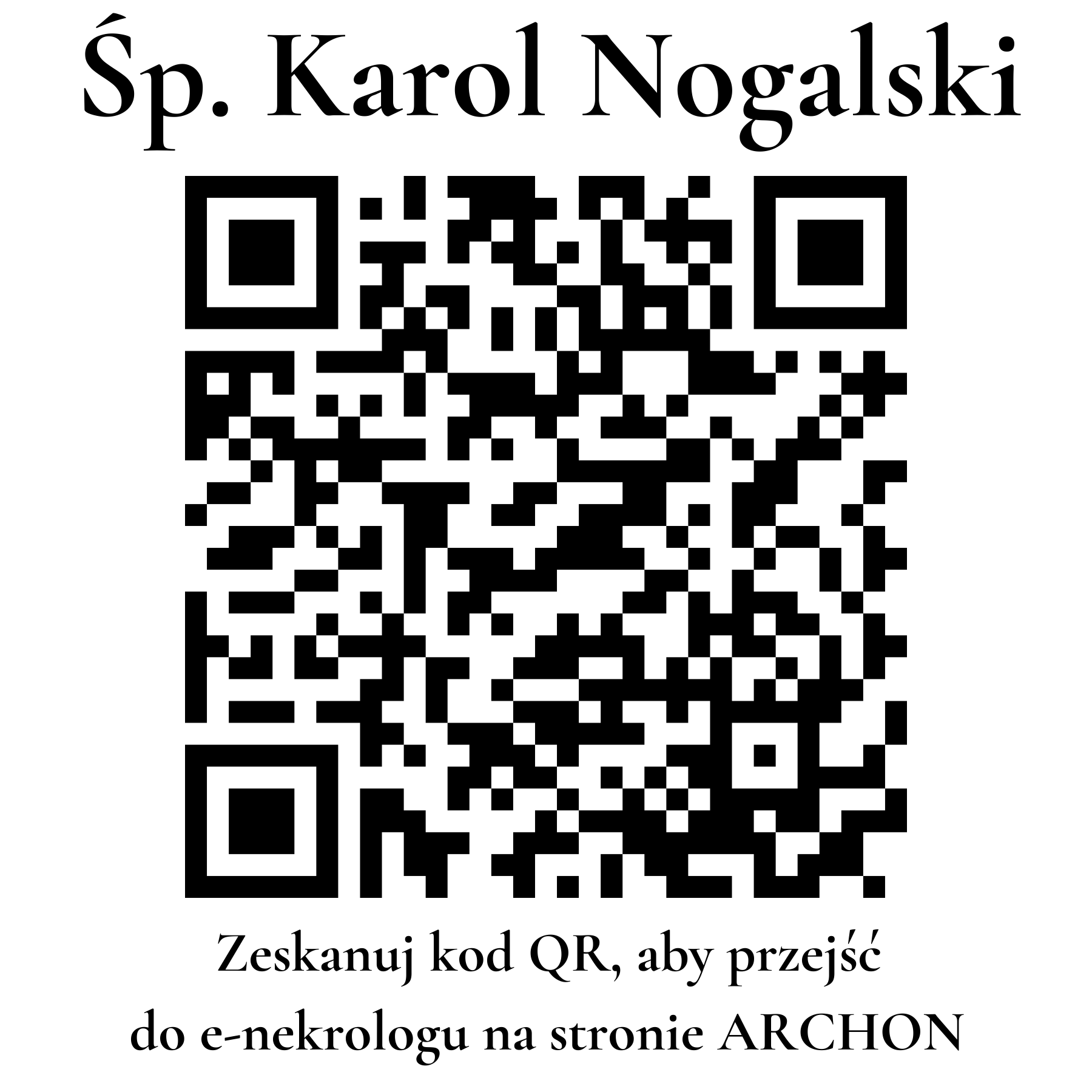 Kod QR do nekrologu Karol Nogalski