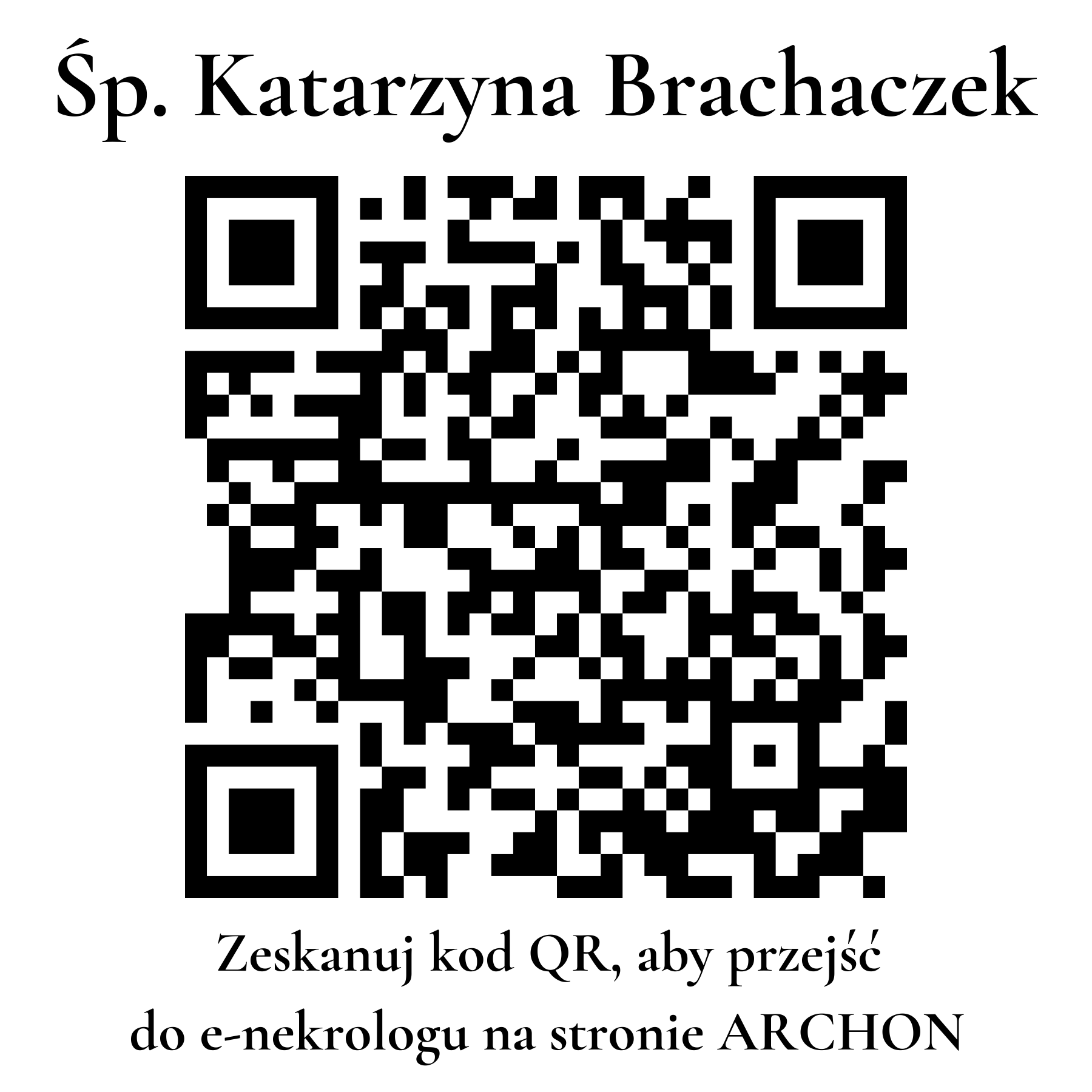 Kod QR do nekrologu Katarzyna Brachaczek