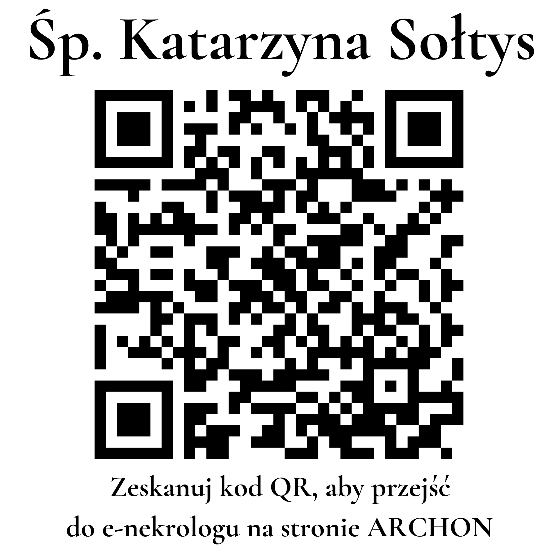 Kod QR do nekrologu Katarzyna Sołtys