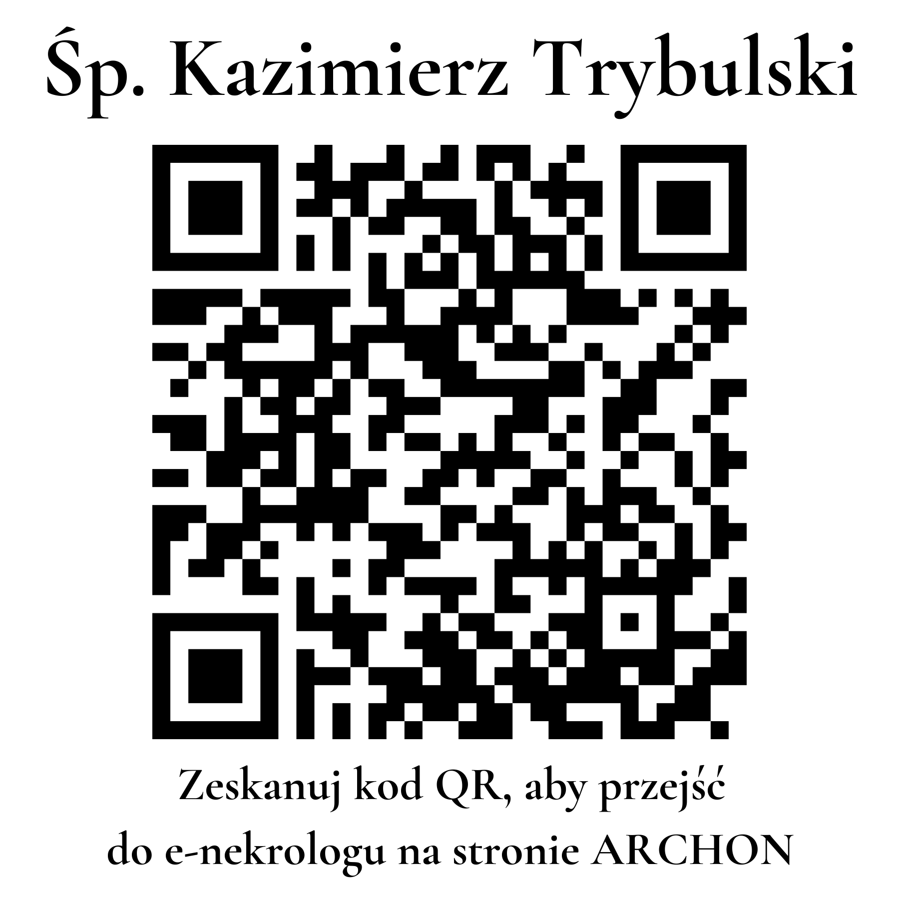 Kod QR do nekrologu Kazimierz Trybulski