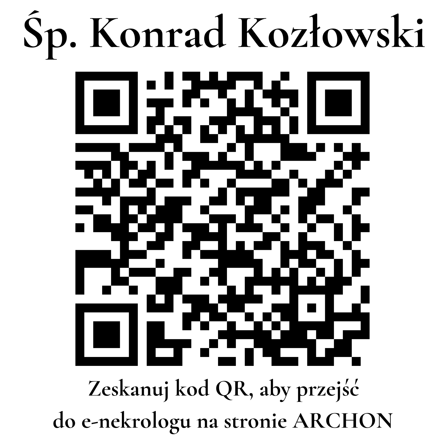 Kod QR do nekrologu Konrad Kozłowski