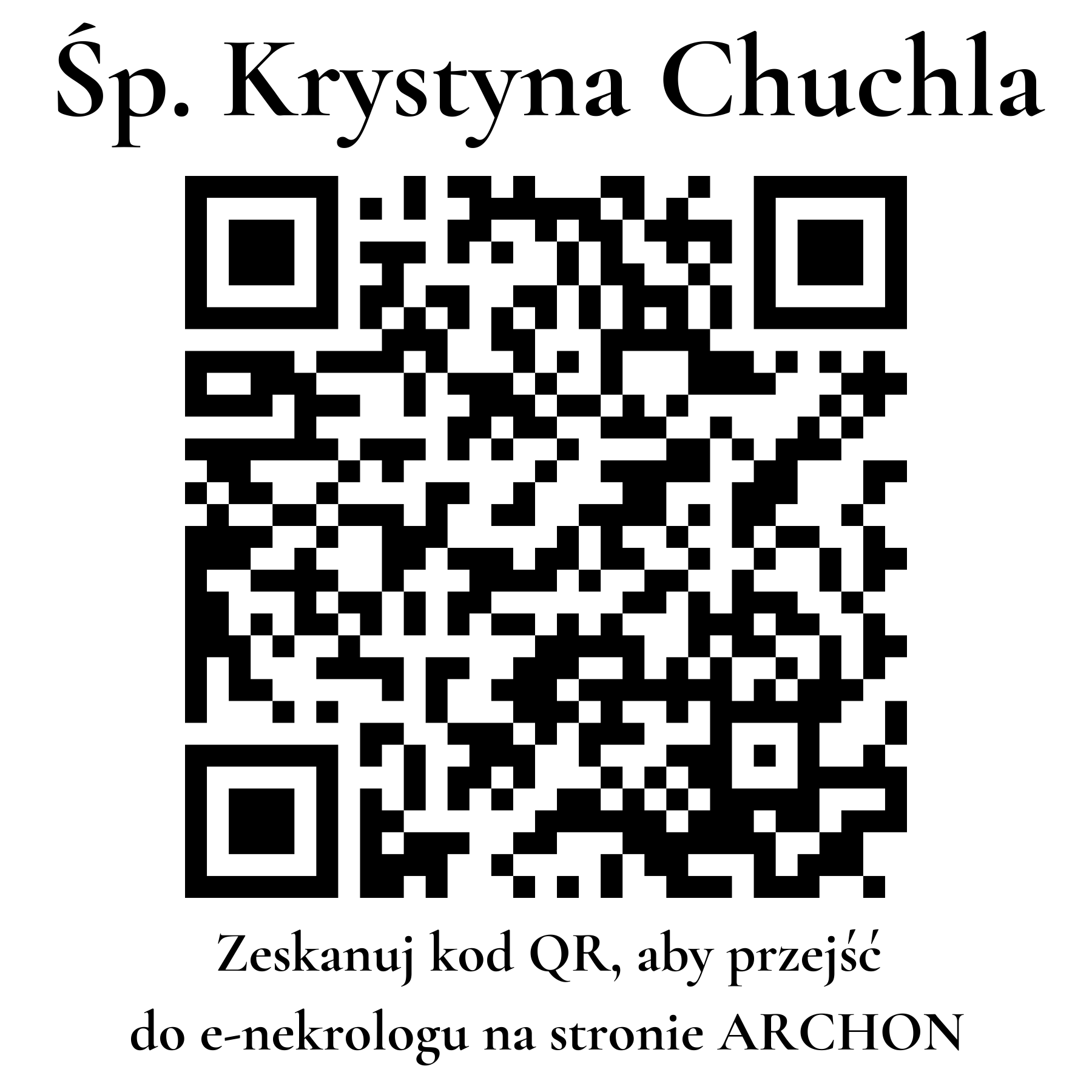 Kod QR do nekrologu Krystyna Chuchla